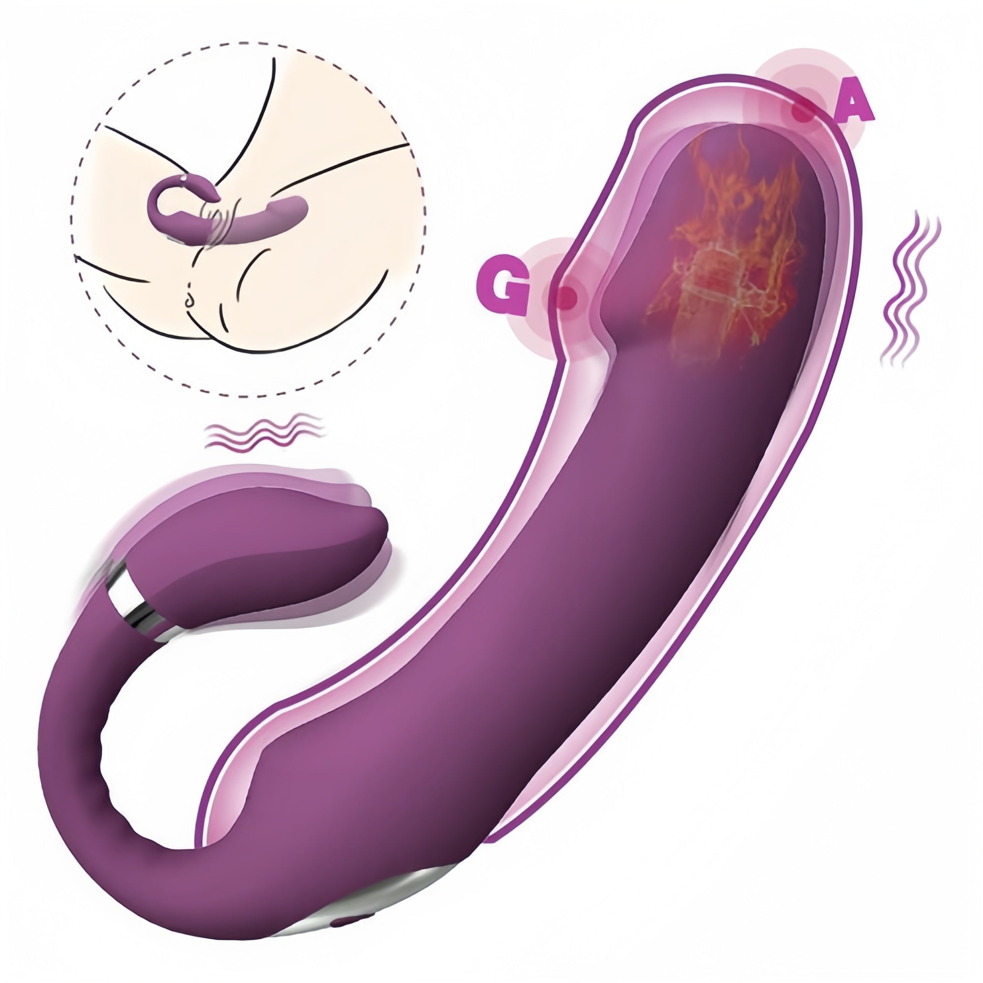 Joyomas - 3 IN 1 Elegant G-Spot Heating Vibrator Clit Rubbing Massager
