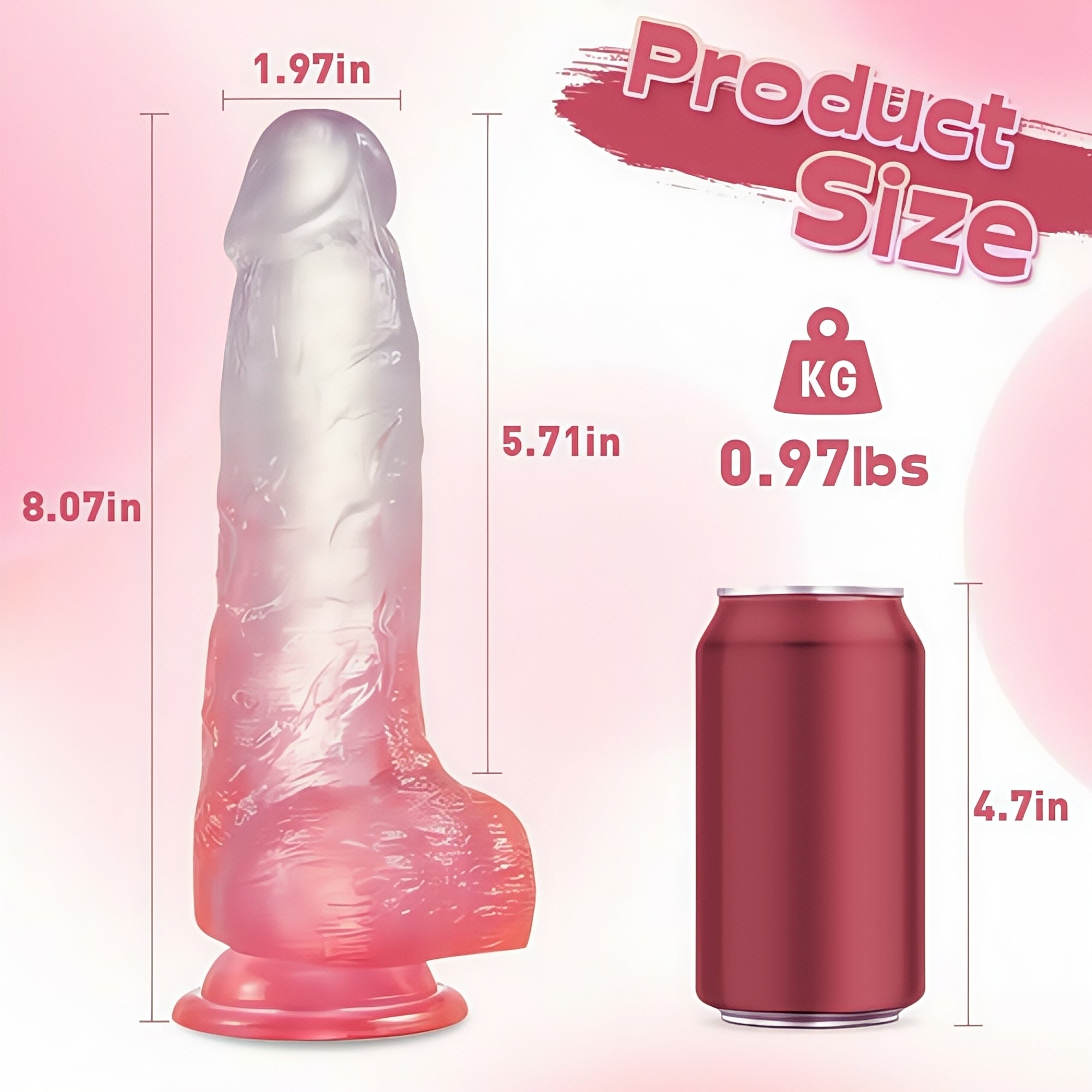 Joyomas - Crystal Jelly Silicone Lifelike Dildo 8.07 Inch