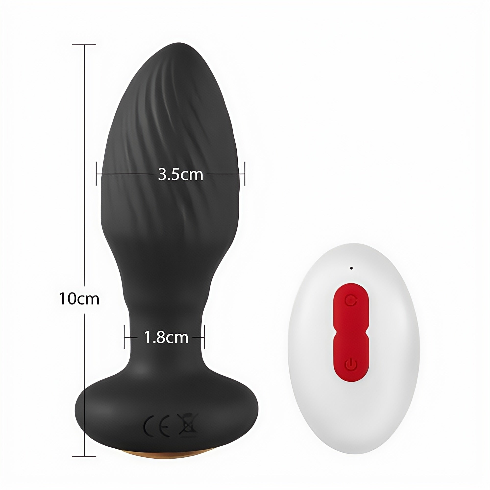 Joyomas - 8 Rotating & Vibrating Remote Control Anal Plug