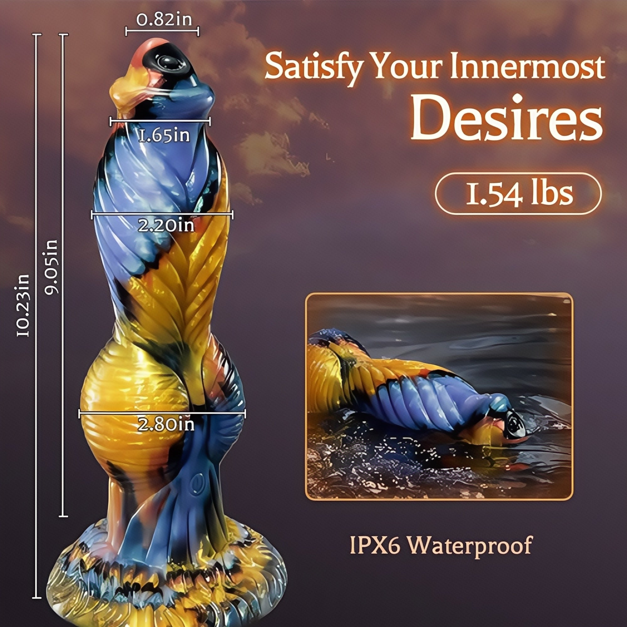 Joyomas - Phoenix Animal Texture 7 Thrusting Vibrating Big Sucker Monster Dildo 10.23 Inch