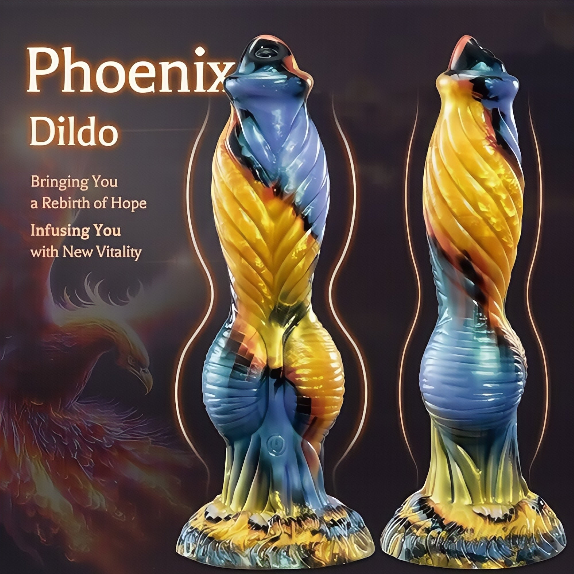 Joyomas - Phoenix Animal Texture 7 Thrusting Vibrating Big Sucker Monster Dildo 10.23 Inch
