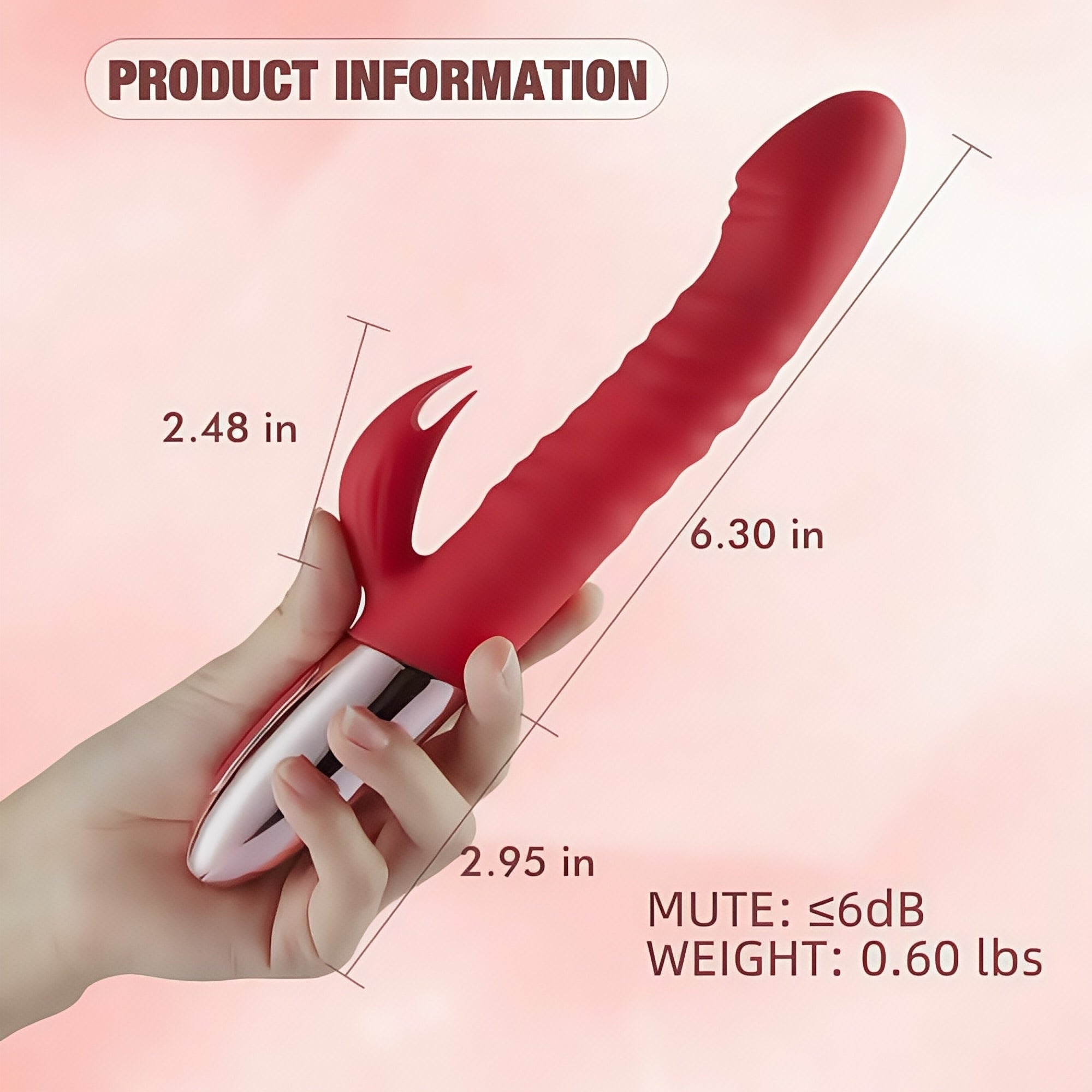 Joyomas - Retractable Burgundy G-Spot Heated Vibrator