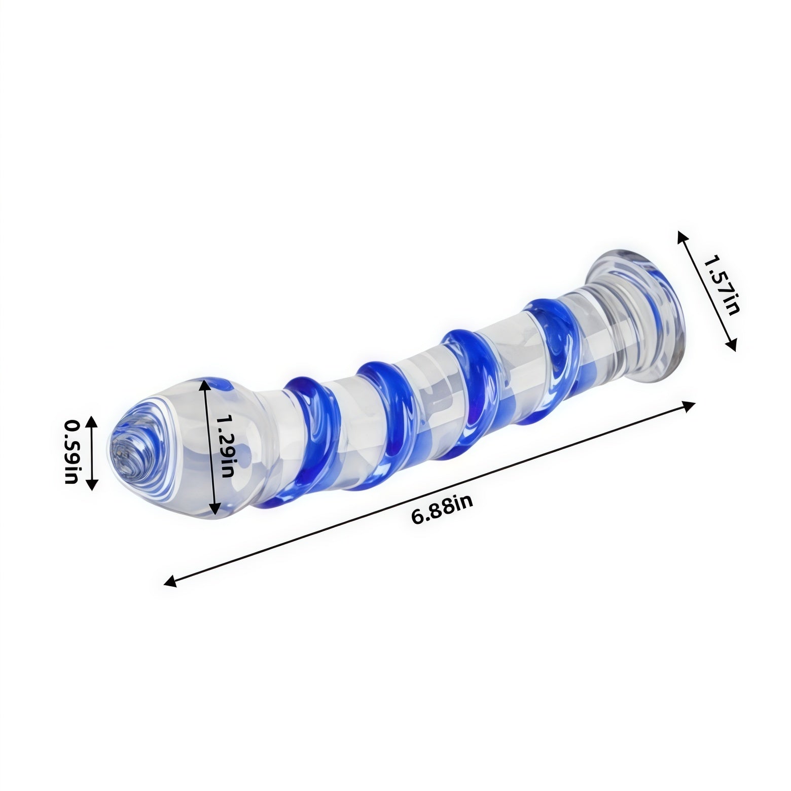 Joyomas - Crystal Glass Dildo with Suction Cups for G-spot Stimulation 6.88 Inches