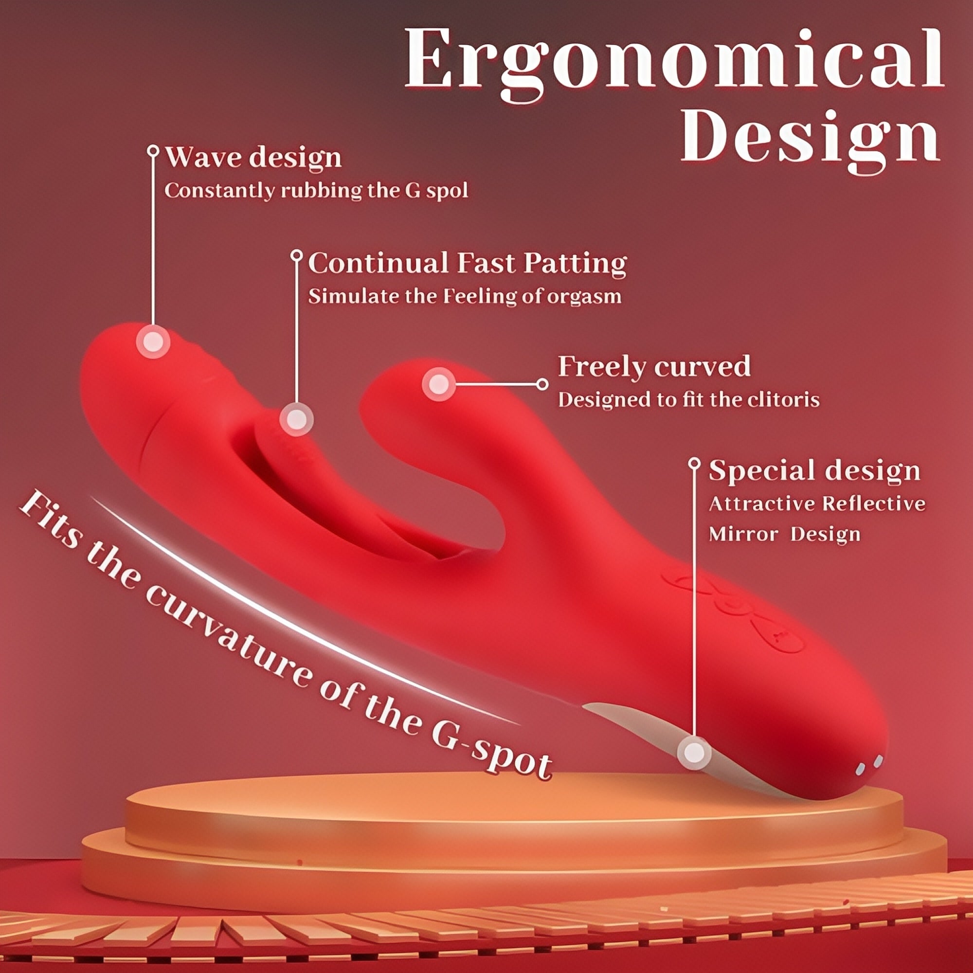 Joyomas - 3 in 1 G-spot 7 Tongue-like Hollow Tapping Rabbit Vibrator