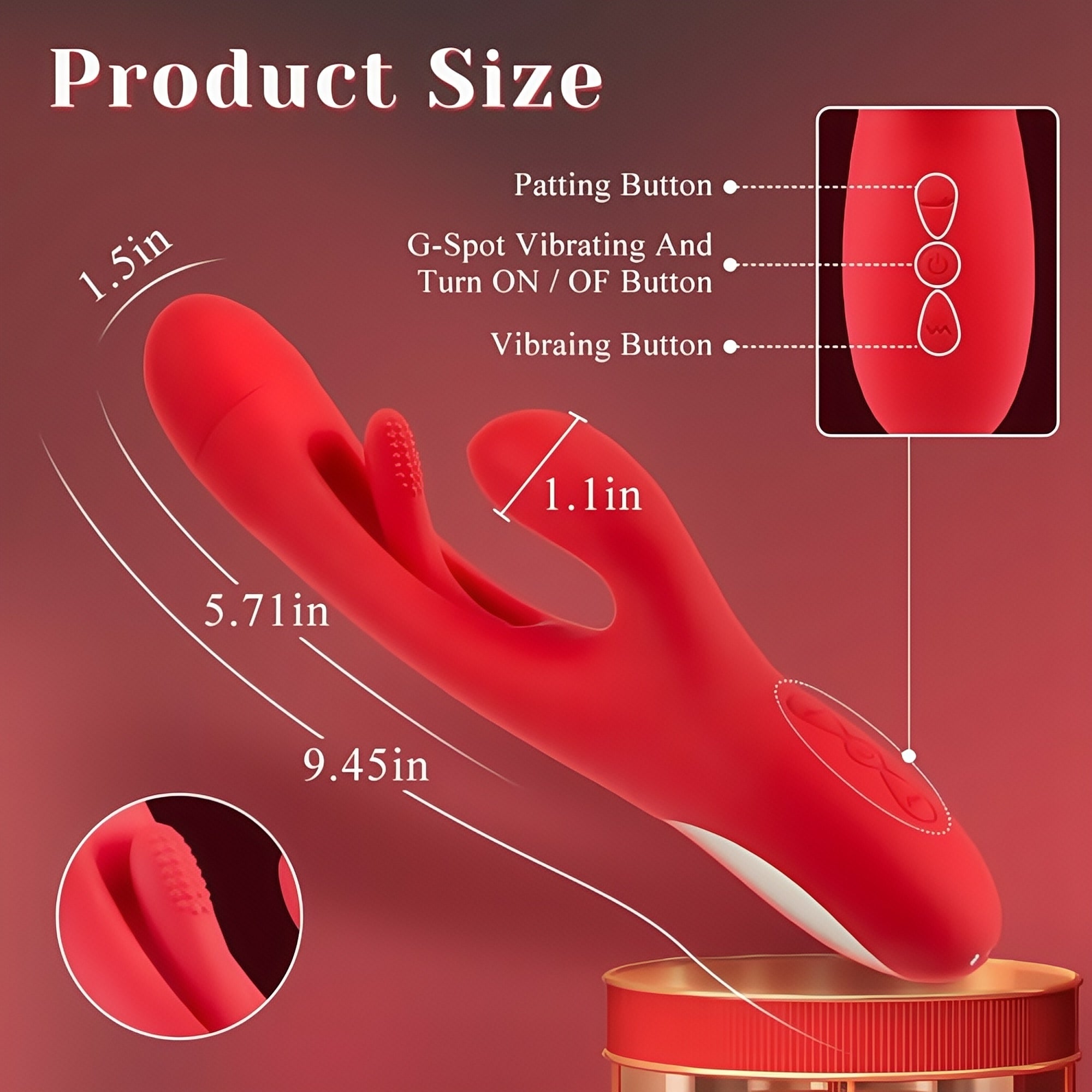 Joyomas - 3 in 1 G-spot 7 Tongue-like Hollow Tapping Rabbit Vibrator