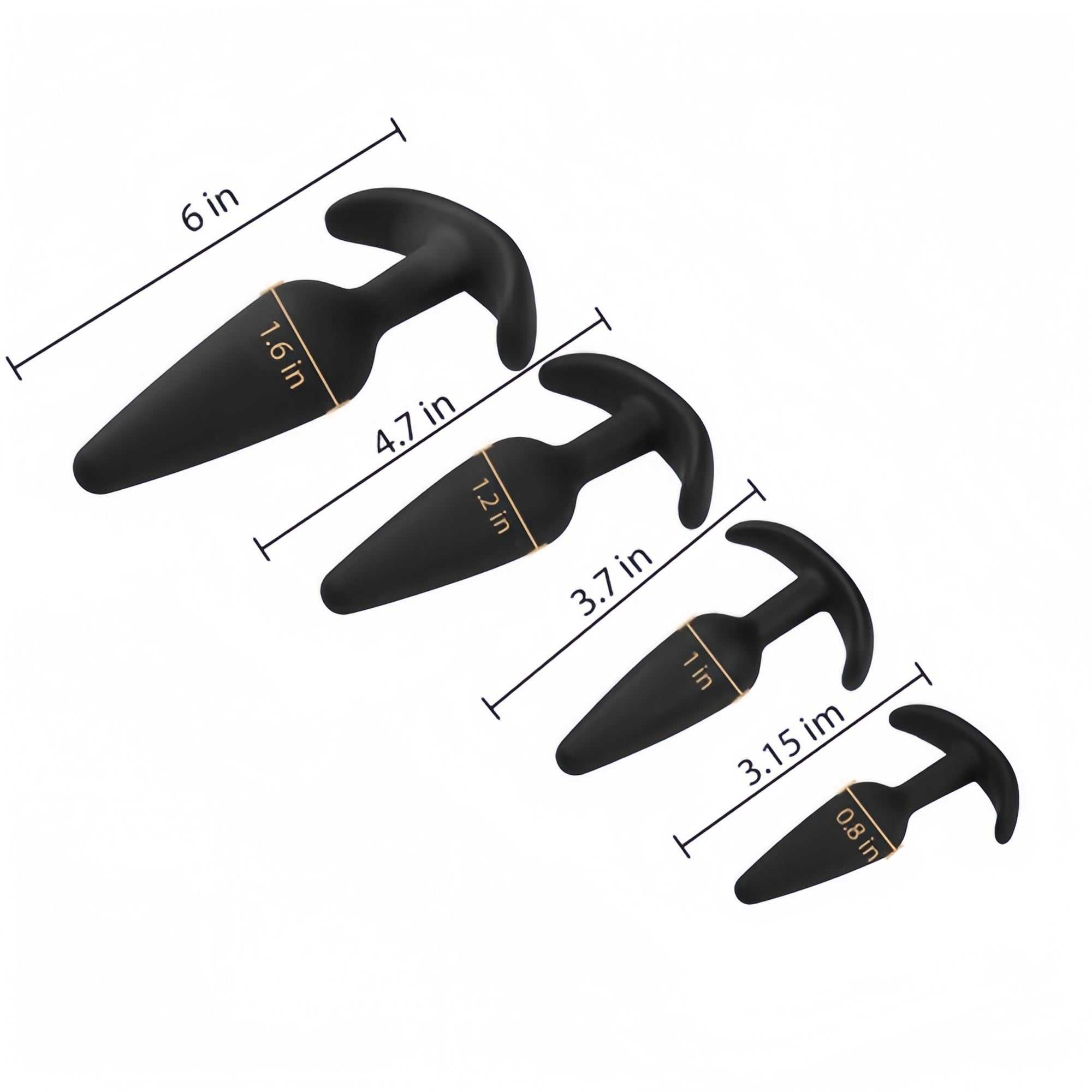 Joyomas - Anal Training Silicone Conical Anal Plugs Set (4 Pieces)
