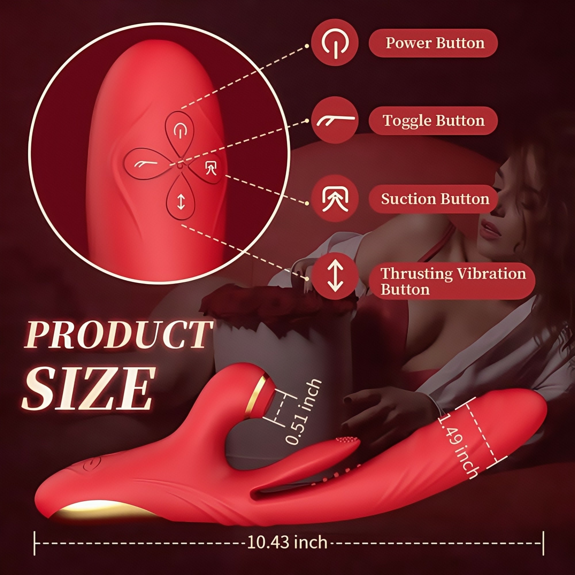 Joyomas - 7 Sucking 3 Thrusting & Vibration 10 Tapping G Spot Vibrator Free Shipping
