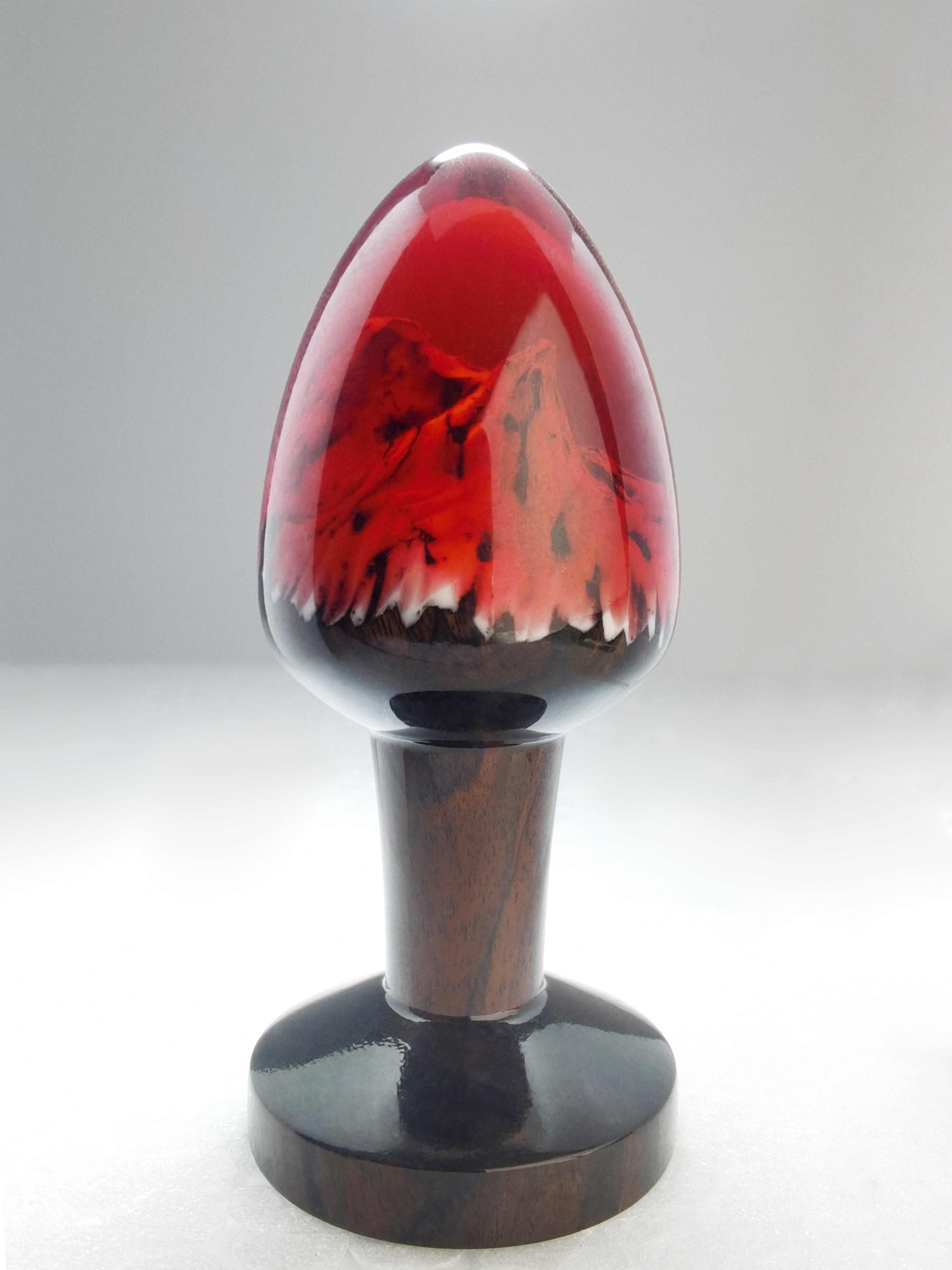Joyomas - Customized Art Handcrafts - gothic crystal anal plug - Flame Red