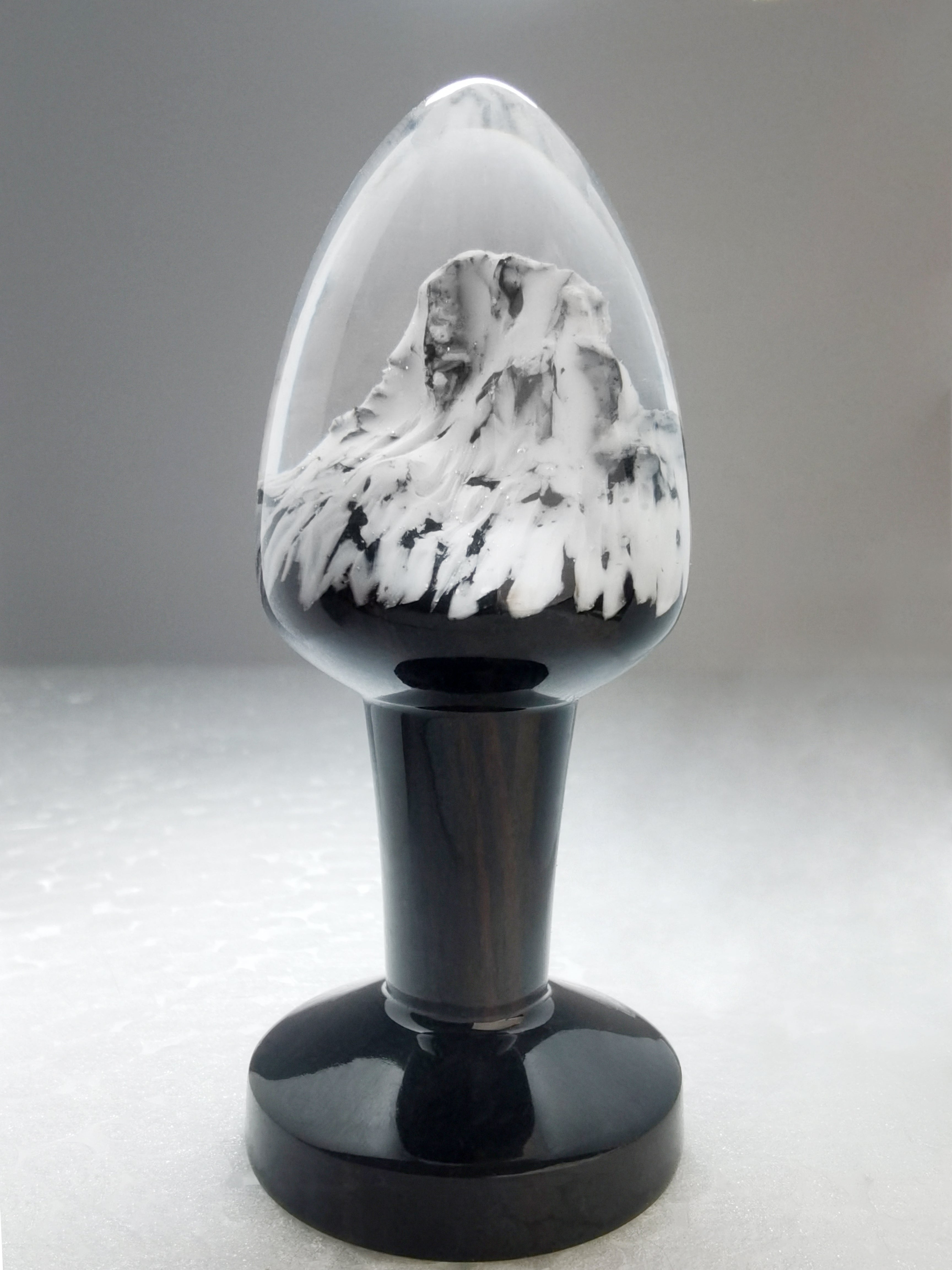 Joyomas - Customized Art Handcrafts- gothic crystal anal plug - Arctic White