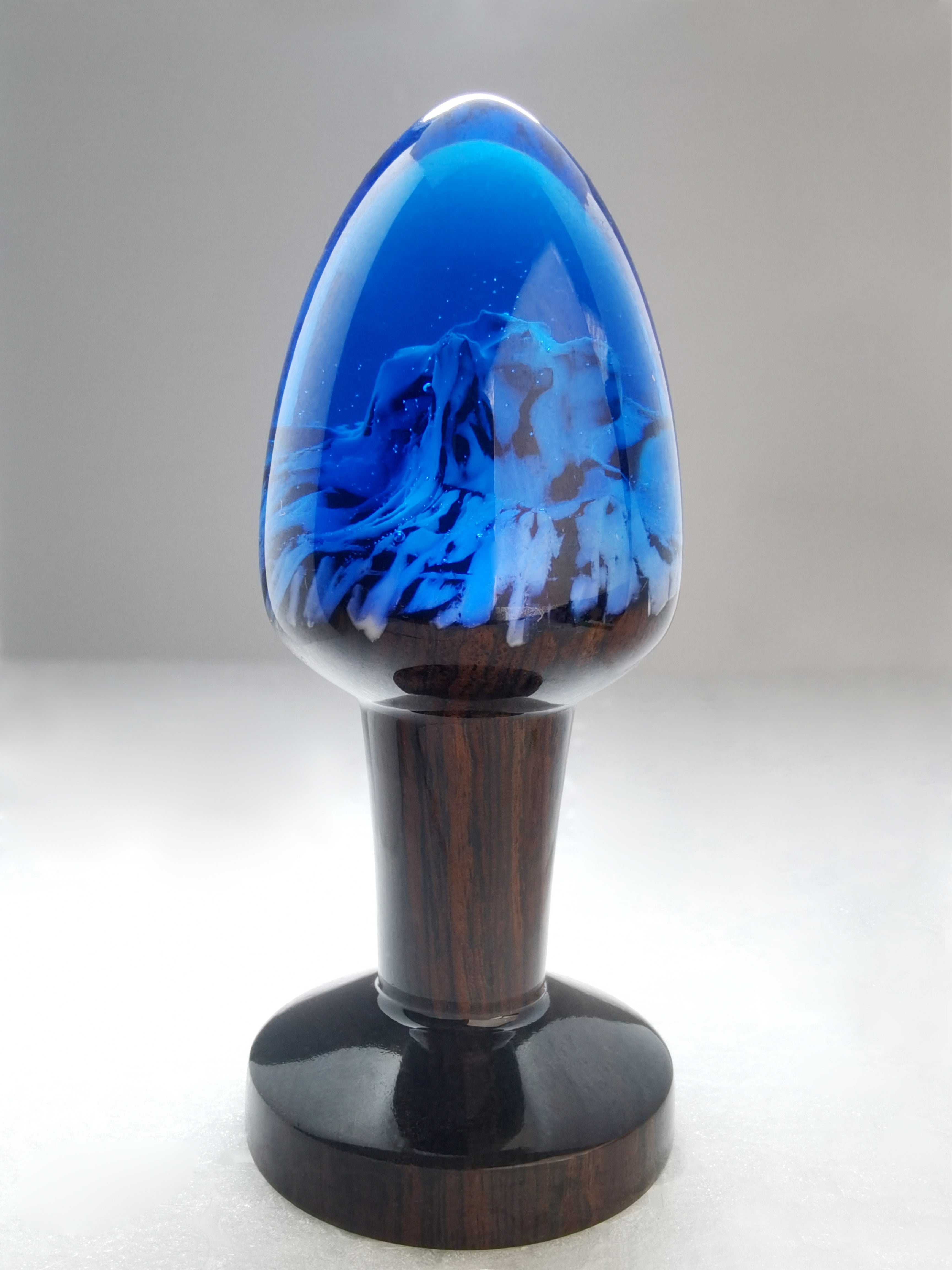 Joyomas - Customized Art Handcrafts - gothic crystal anal plug - Deep Ocean Blue