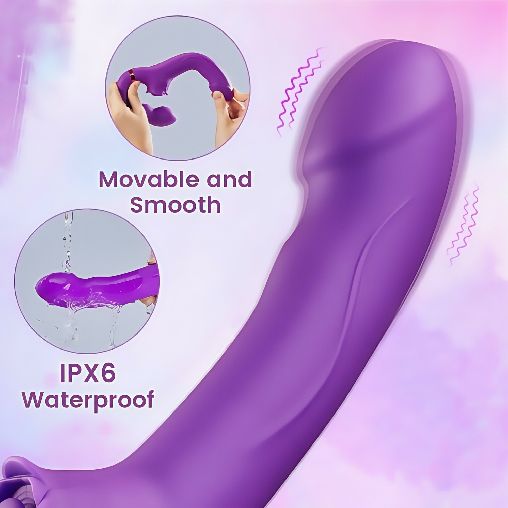 Joyomas - Loria for Couples 10 Tapping & Vibrating G-spot Clit Stimulator Strapless Double-ended Remote Control Dildo