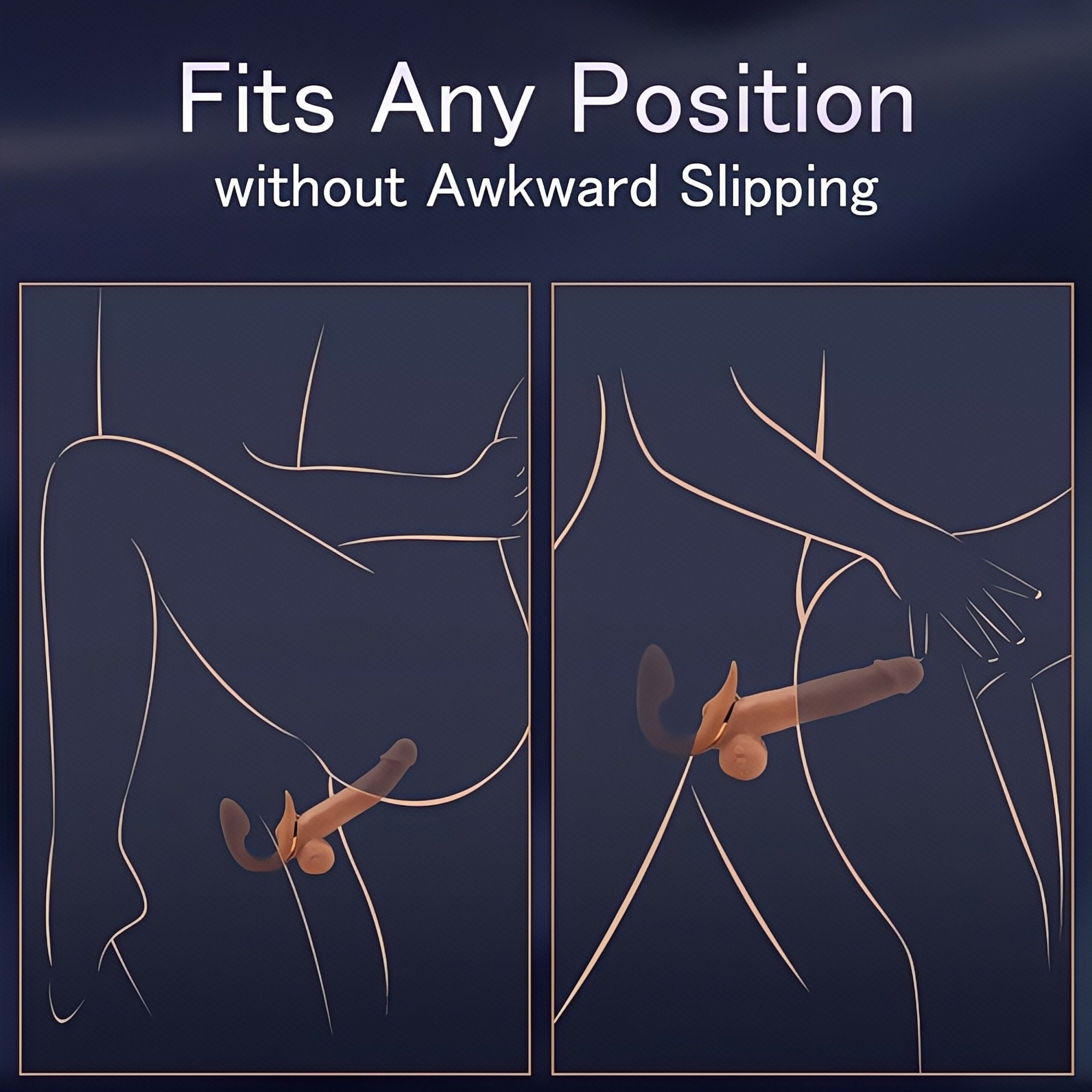 Joyomas - 9 Vibrating Telescopic Clitoral Strap On Adjustable Lifelike Dildo Rabbit Ear Double Ended