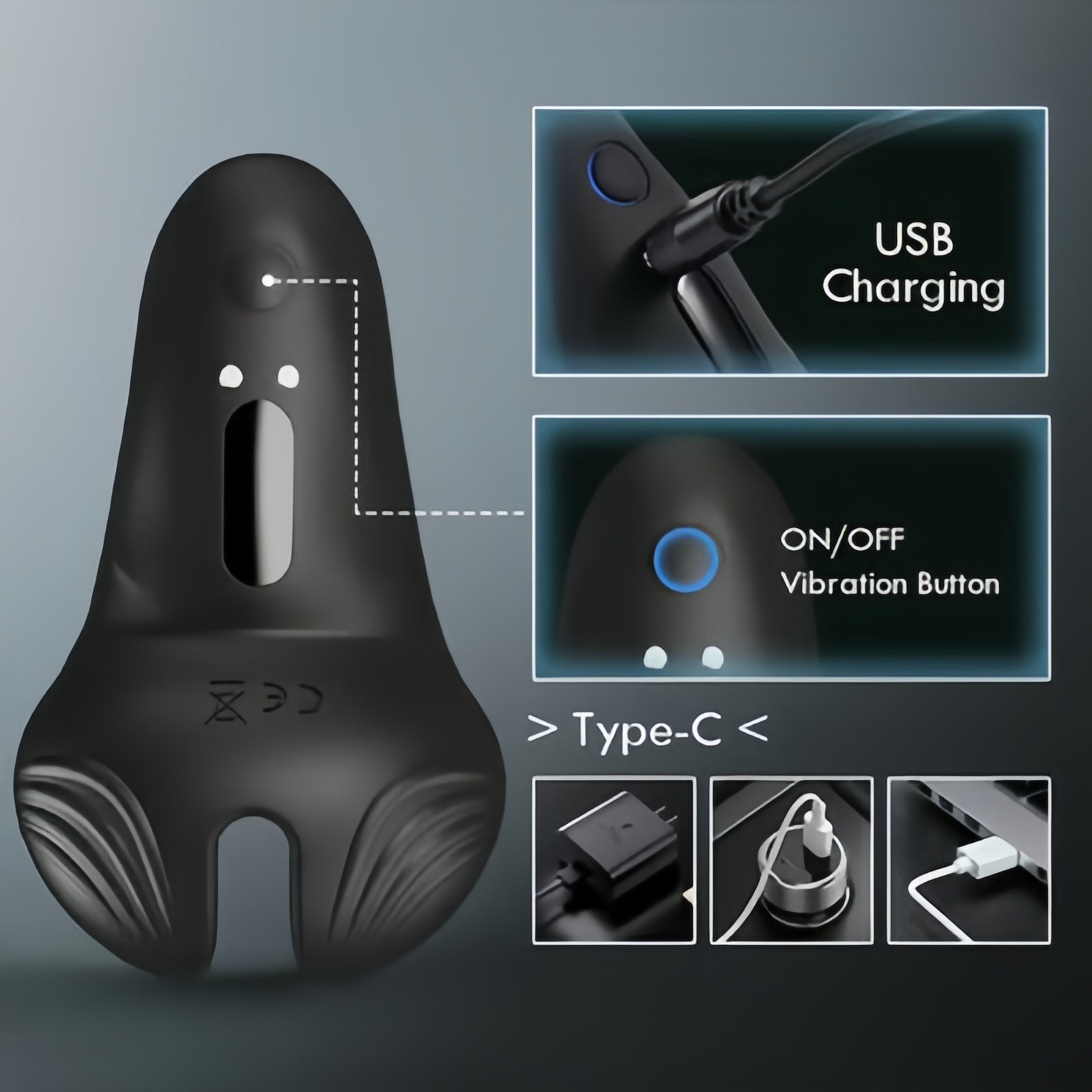 Joyomas - 10-Pattern Vibrations Balls Dense Tickler Penis Ring