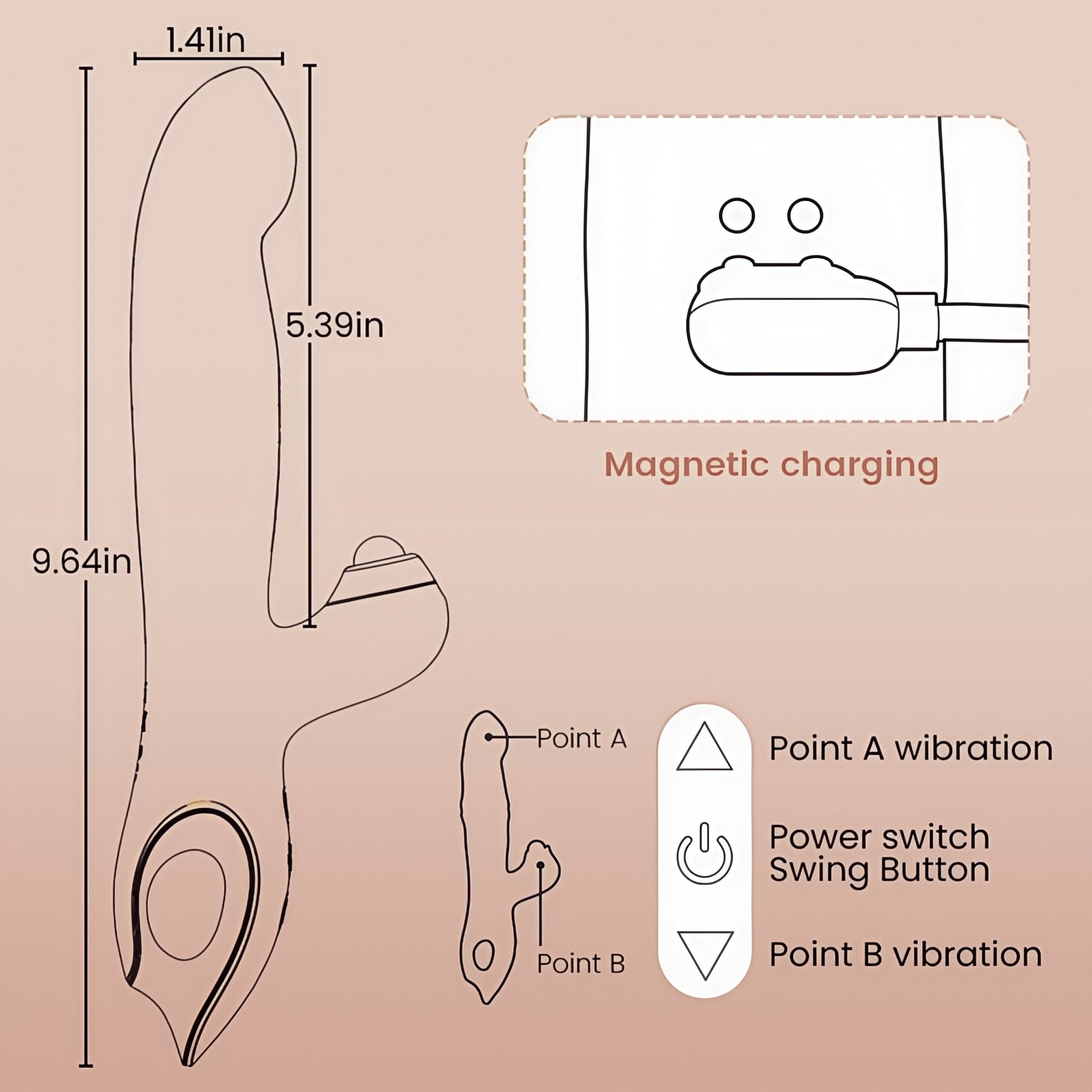Joyomas - Wiggling G Spot Vibrator with Clitoral Teaser