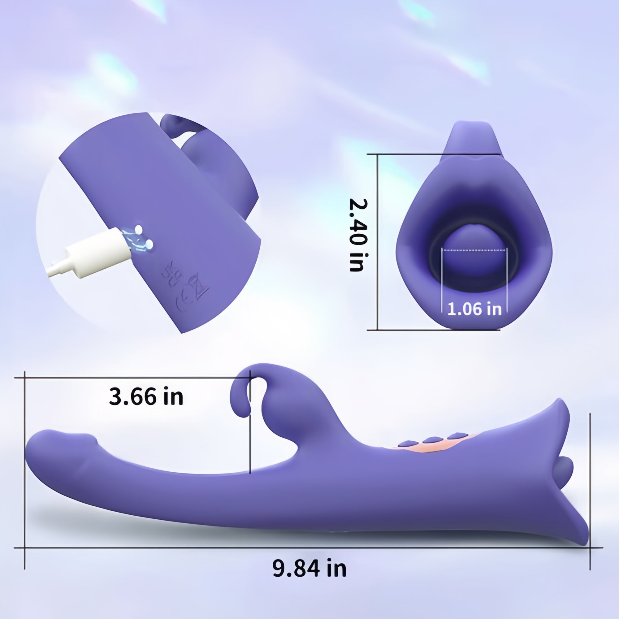 Joyomas - Clit Nipple Anal Stimulation Rabbit Licking Vibrating Flapping 4 IN 1 Stimulator