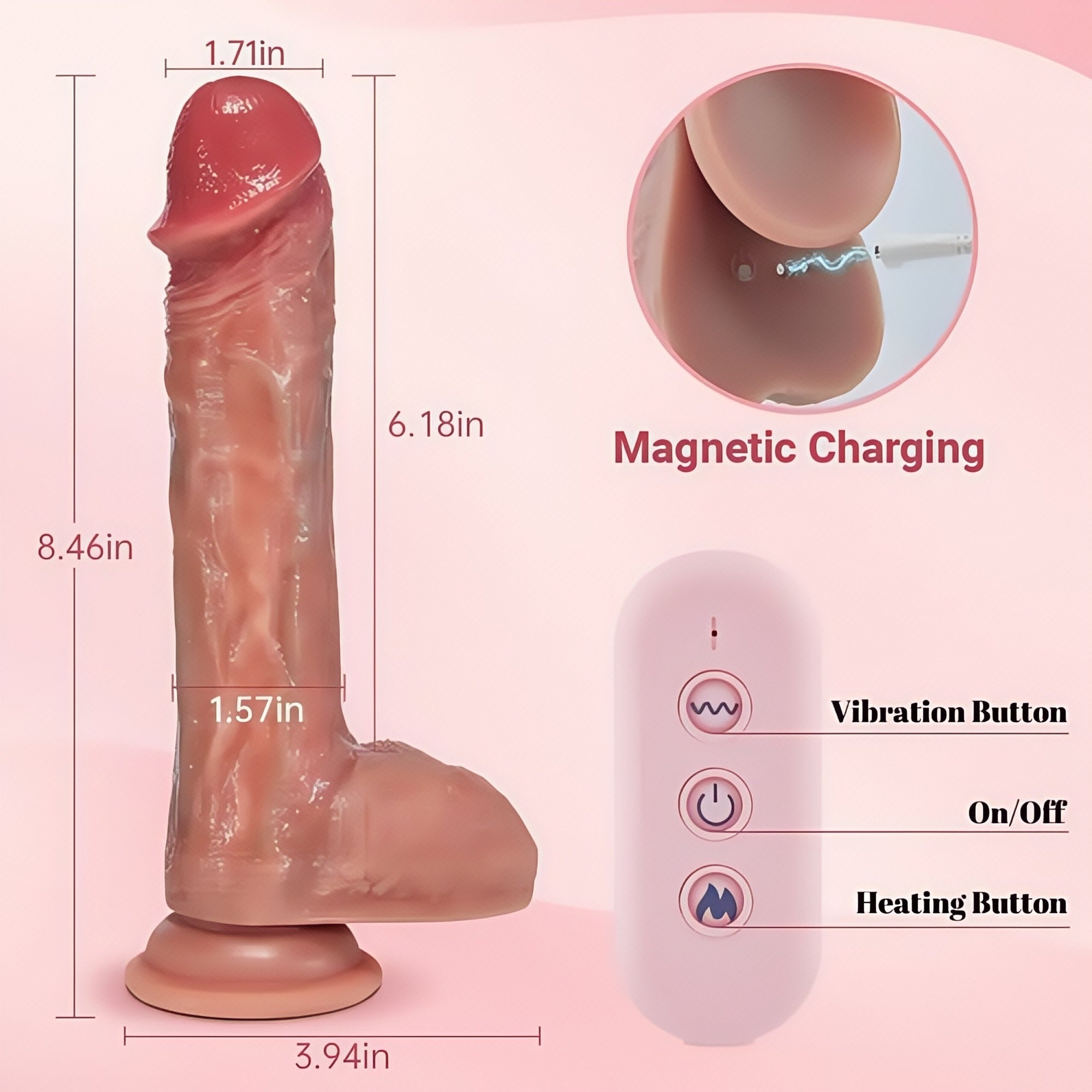 Joyomas - Enhanced 8.46IN Electric Strap-on with Premium Vibrating Dildo Beginner-friendly