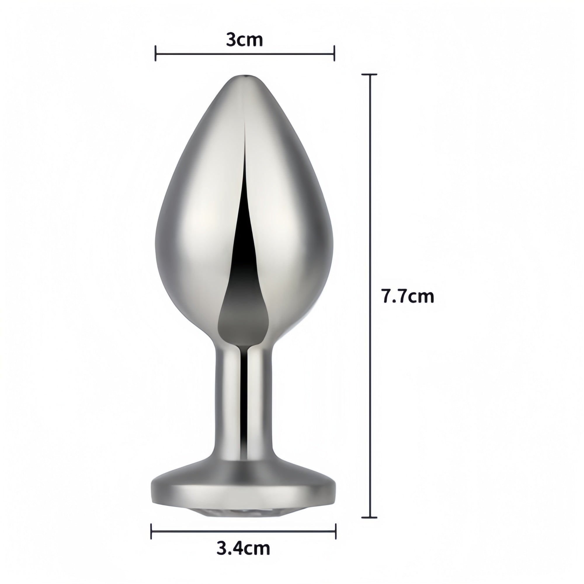 Joyomas - Silver Jewelled Aluminium Beginner's Butt Plug 2.7 Inch
