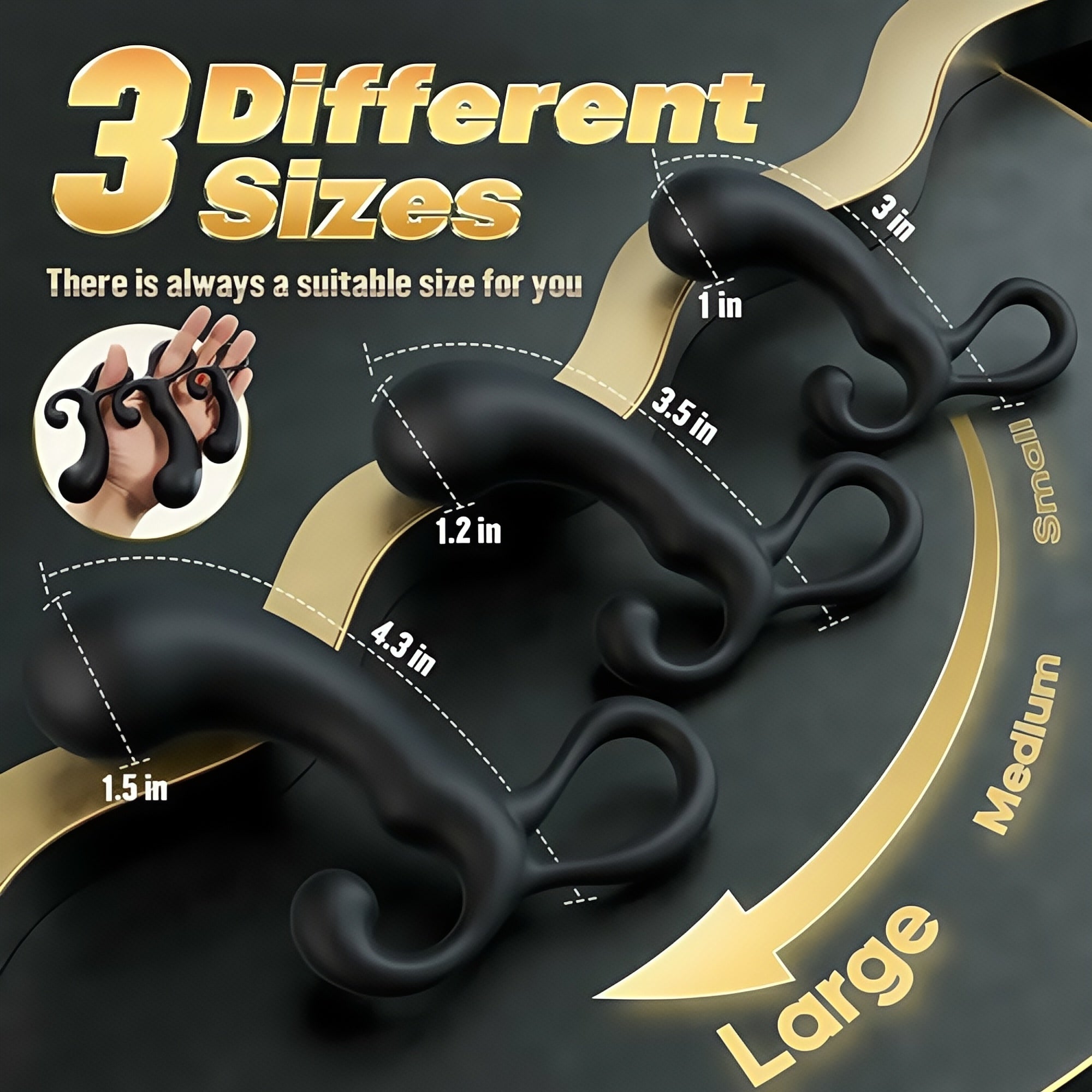 Joyomas - 3 Pcs Set - Anal Extension Prostate Torture Beginner Intermediate Advanced Unisex Silicone Anal Plug