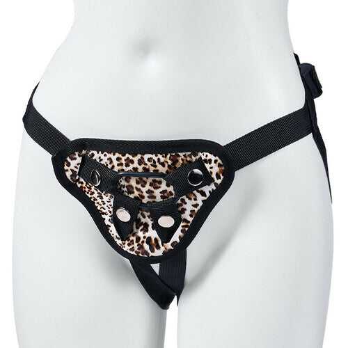 Joyomas - Leopard Print Adjustable Strap-On Harness with Two Different Sizes O-rings