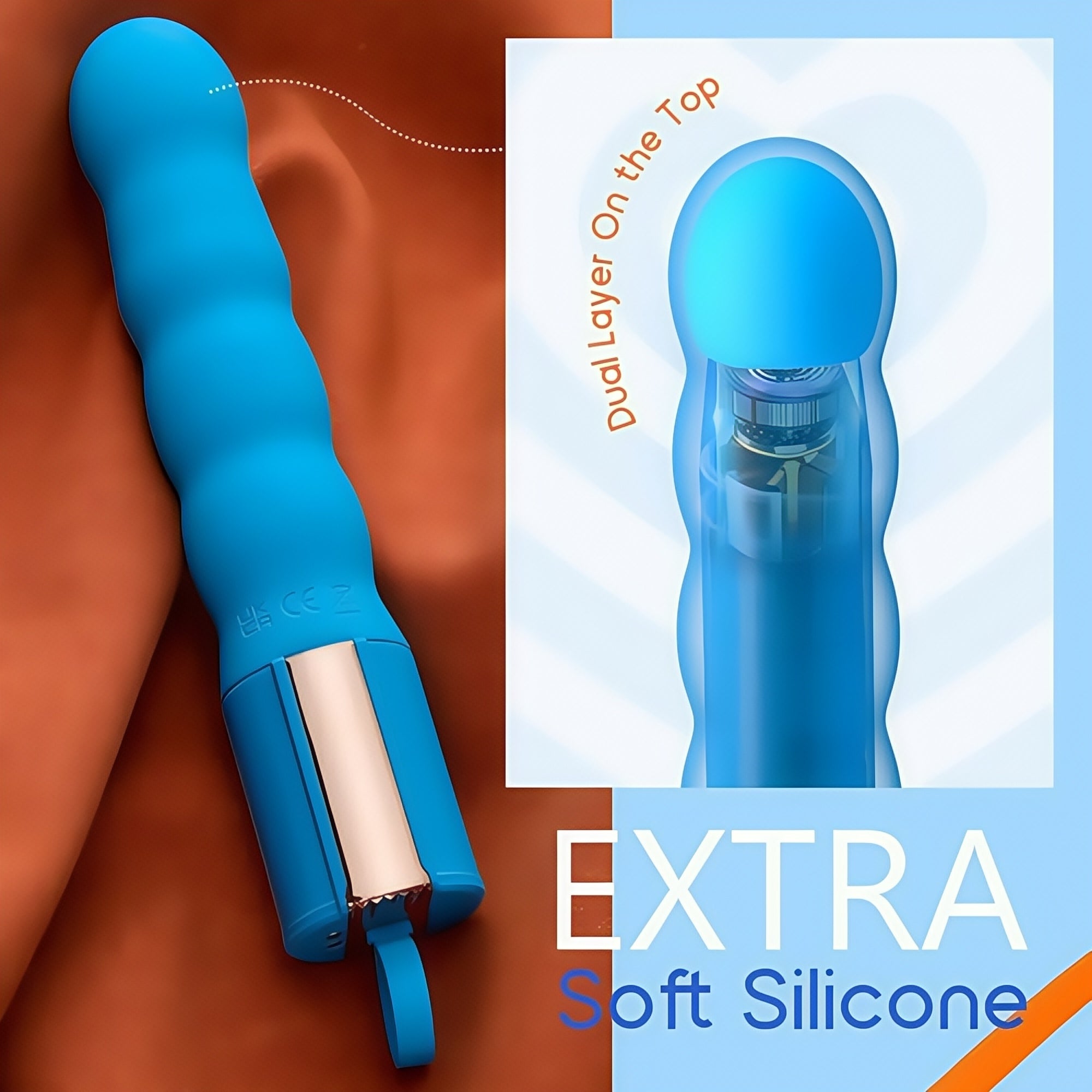 Joyomas - 7 Thrusting & 10 Vibrating G-spot Wavy Shape Bullet Vibrators Blue