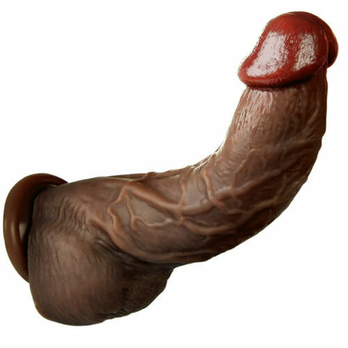 Joyomas - 7.87 Inch Realistic Curved Black Thick Dildo G-spot Stimulation with Suction Cup