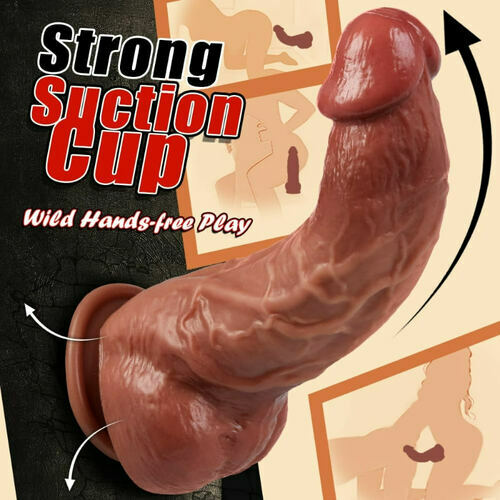 Joyomas - 7.87 Inch Realistic Curved Nude Thick Dildo G-spot Stimulation with Suction Cup