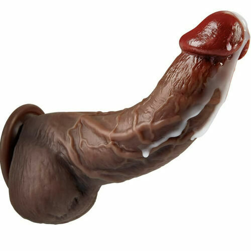Joyomas - 7.87 Inch Realistic Curved Black Thick Dildo G-spot Stimulation with Suction Cup