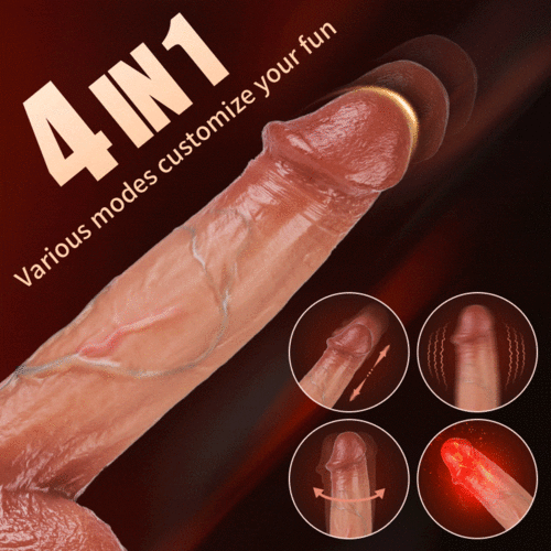 Joyomas - Realistic 8.66IN Thrusting Swinging Vibrating Heating Bloodshot Dildo for G-spot Anal Stimulation