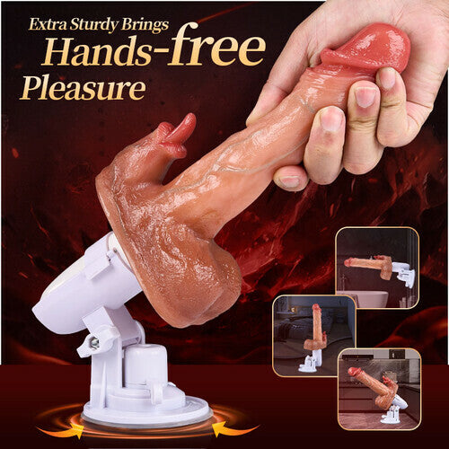 Joyomas - Sex Machine 90° Automatic 11.5 IN Adjustable 8 Thrusting & Vibrating & Licking Dildos Vibrator