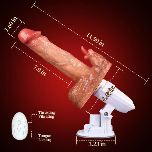 Joyomas - Sex Machine 90° Automatic 11.5 IN Adjustable 8 Thrusting & Vibrating & Licking Dildos Vibrator