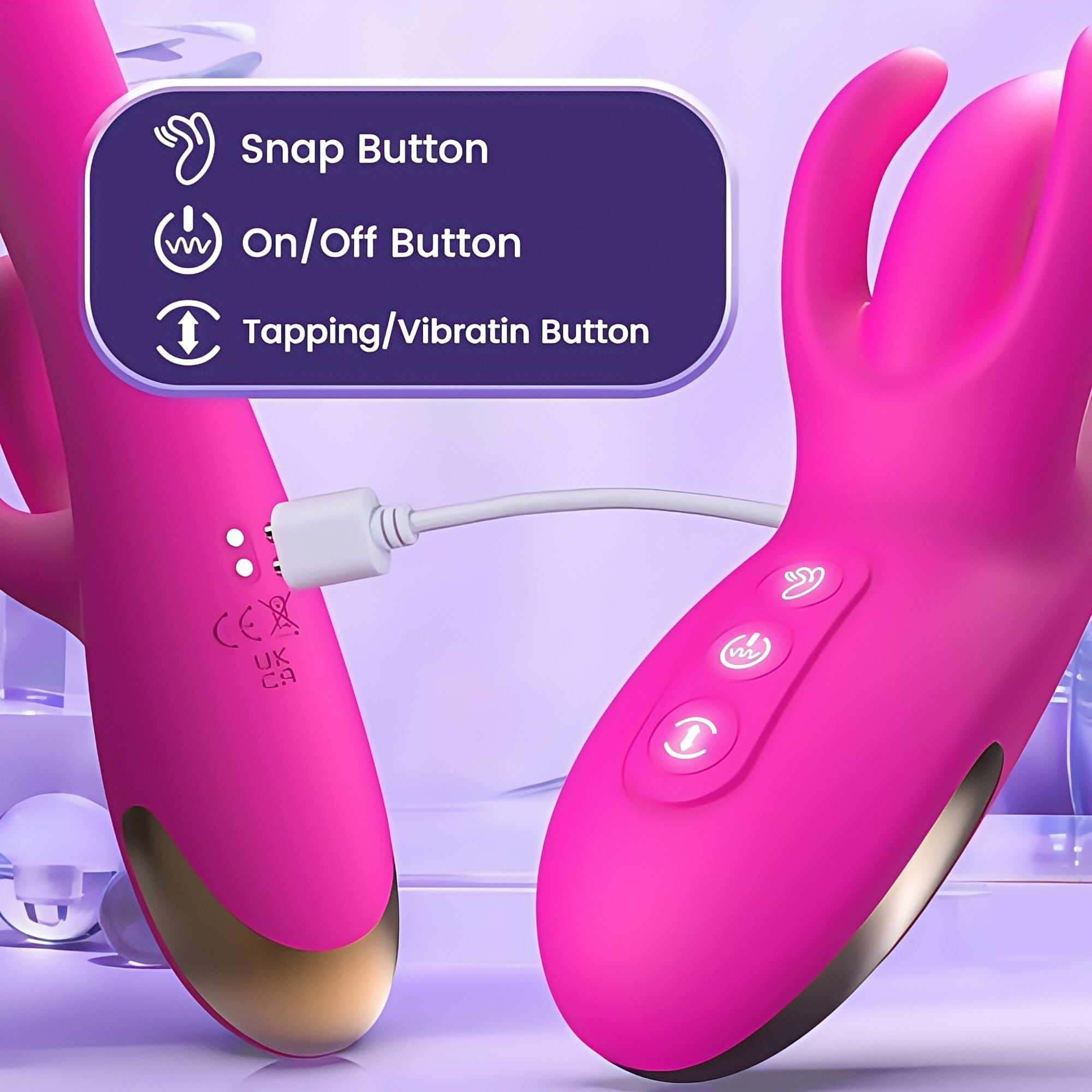 Joyomas - 3 In 1 Multifuction G-spot Vibrator with Finger Snap & Tapping & Vibration