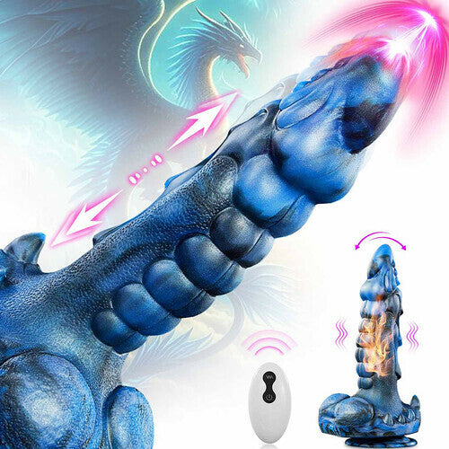Joyomas - 8 Thrusting Vibrating Swing Heating Huge Dildo with Suction Cup 9.5 Inch