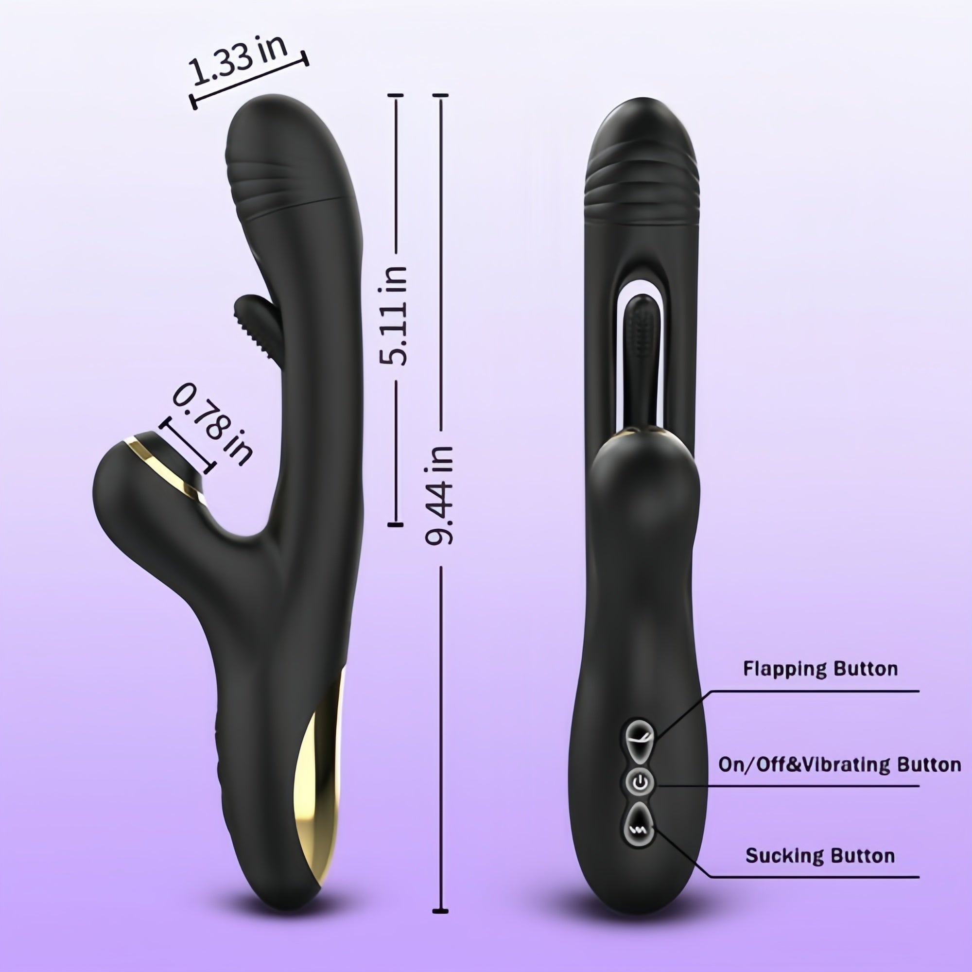 Joyomas - 3 IN 1 Sucking & Flapping Vibrator G Spot Clitoral Stimulator with 7 Modes Massager