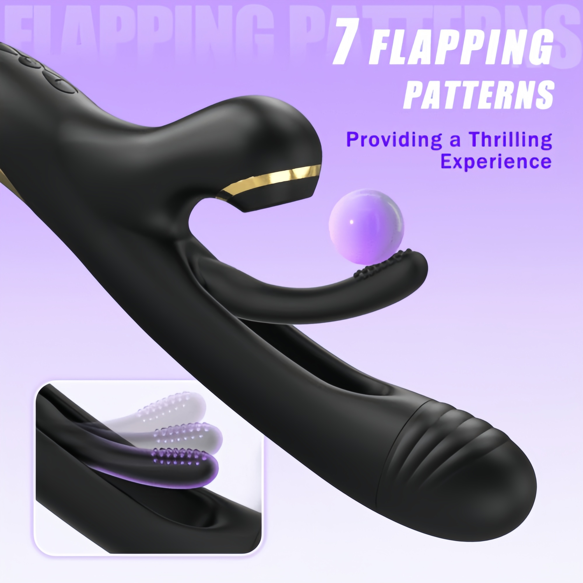Joyomas - 3 IN 1 Sucking & Flapping Vibrator G Spot Clitoral Stimulator with 7 Modes Massager