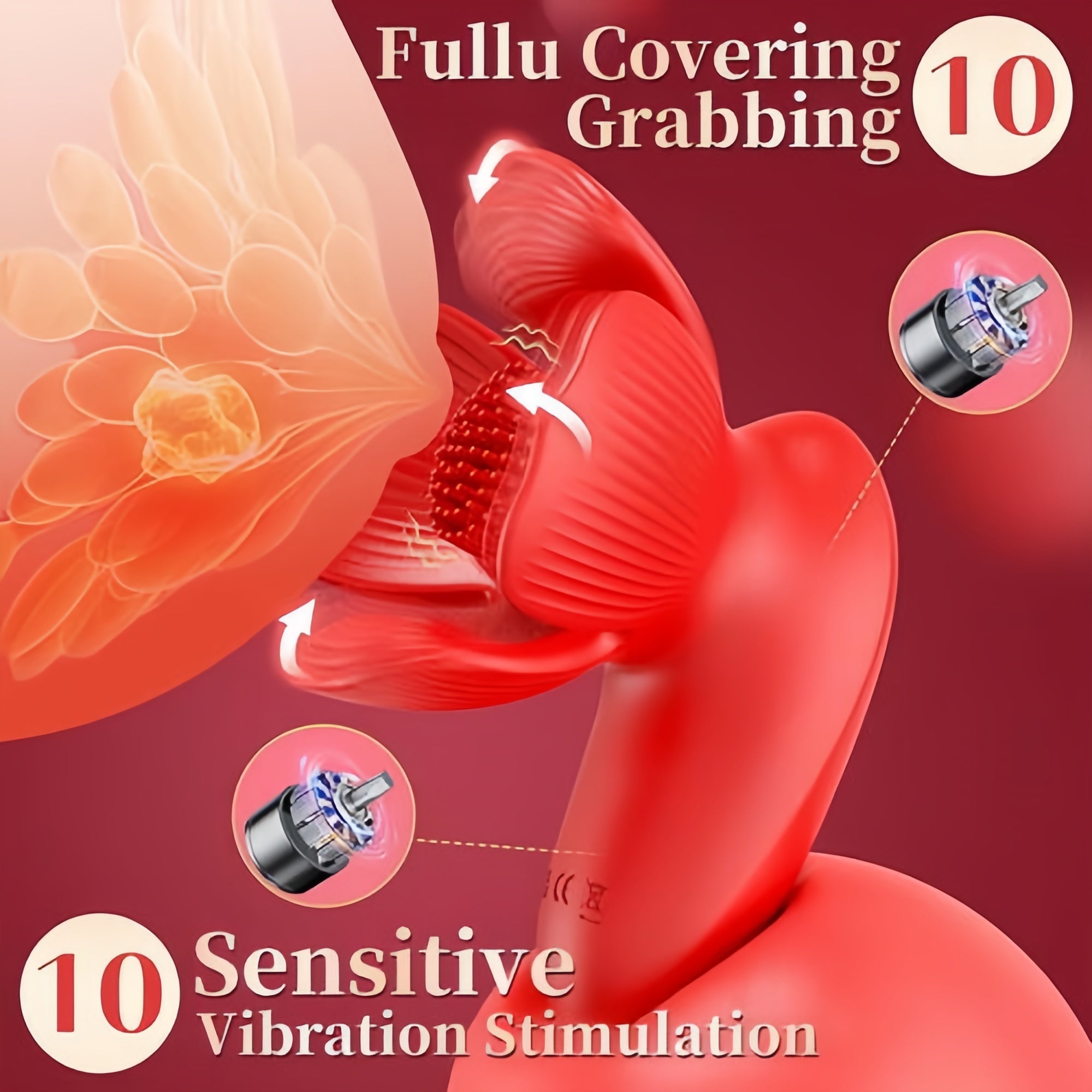 Joyomas - 10 Vibration & Fully Covering Grabbing Vibrator Nipple Toys