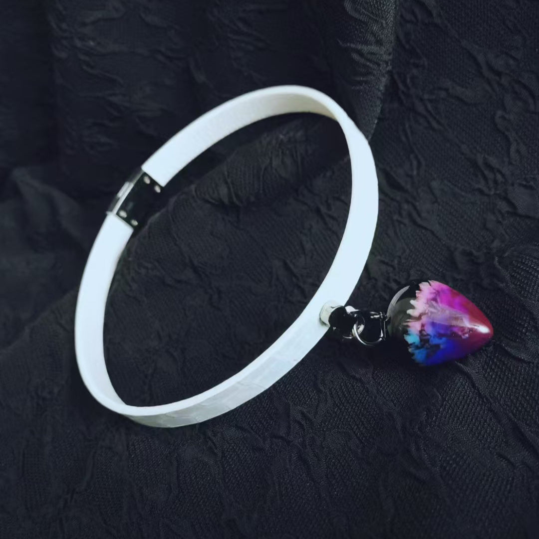 Joyomas - Customized Art Handcrafts Leather Necklace With Crystal Anal Plug - Classic Essentials