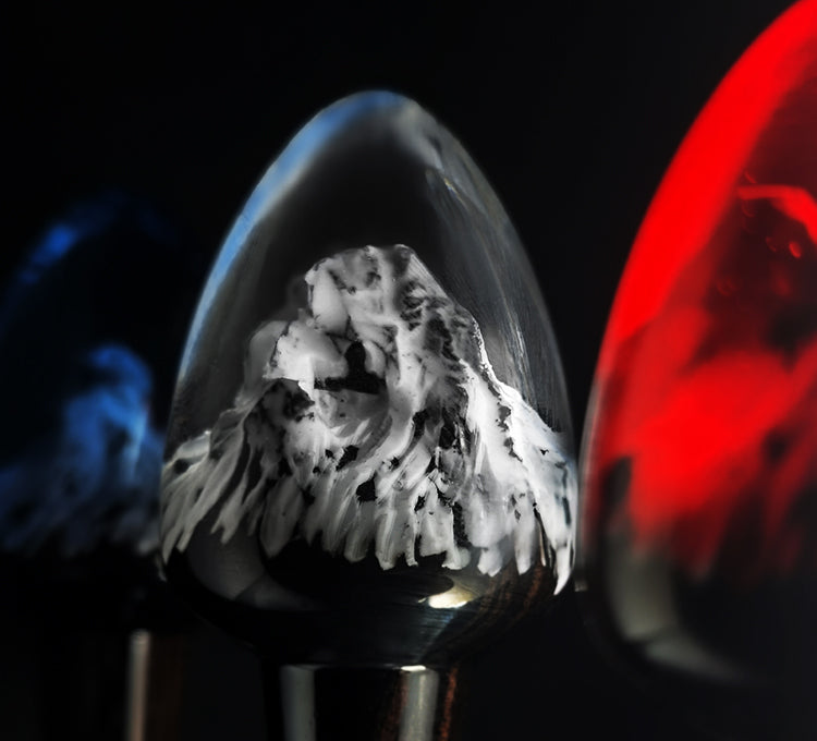 Joyomas - Customized Art Handcrafts- gothic crystal anal plug - Arctic White