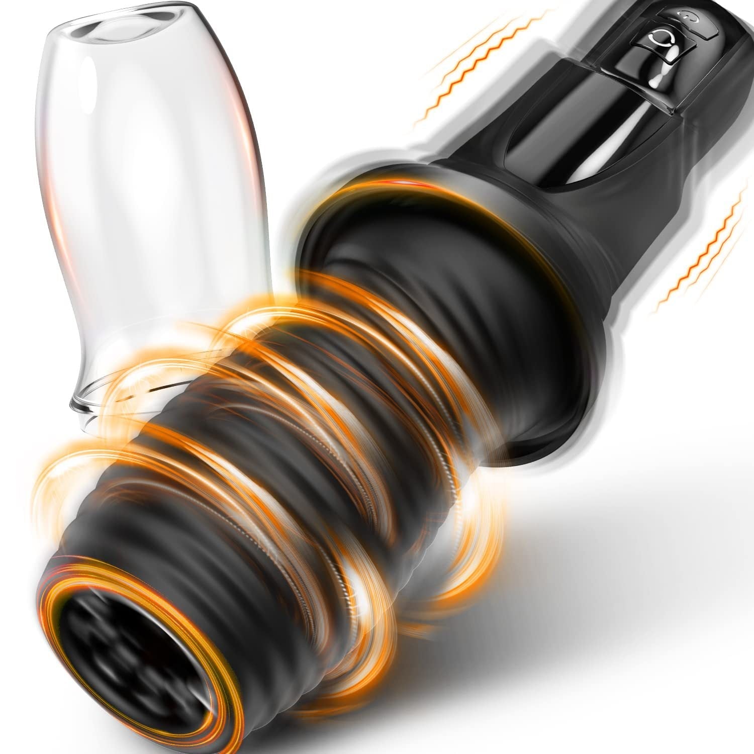 Joyomas - Gawk Gawk Black (With Cover) Tivino Rotating Vibration Male Masturbation Cup
