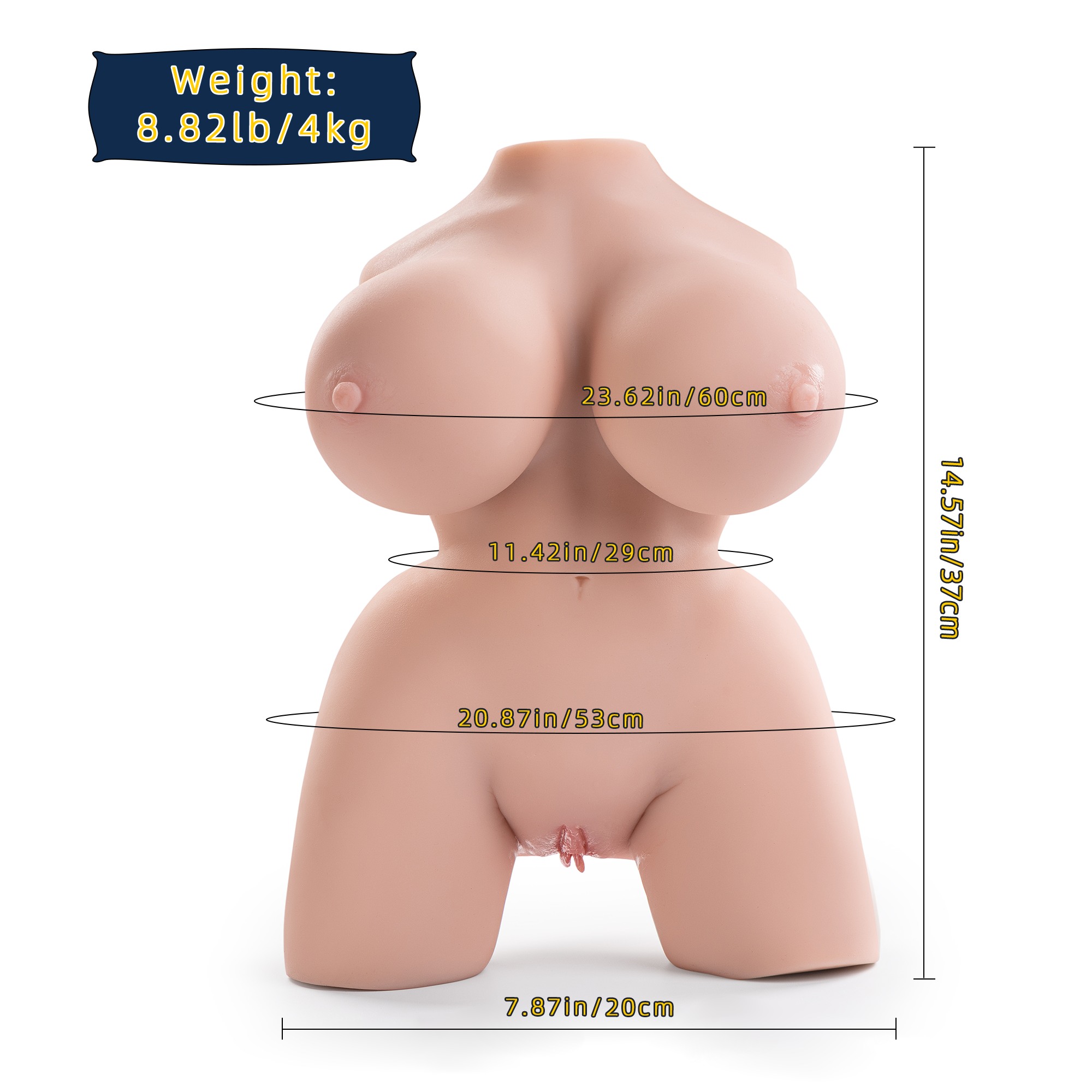 Joyomas - Frieda: 8.82LB Sexy Big Boobs Female Torso Doggystyle Portable Sex Doll Realistic Pocket Pussy Ass for Adult Men Masturbation