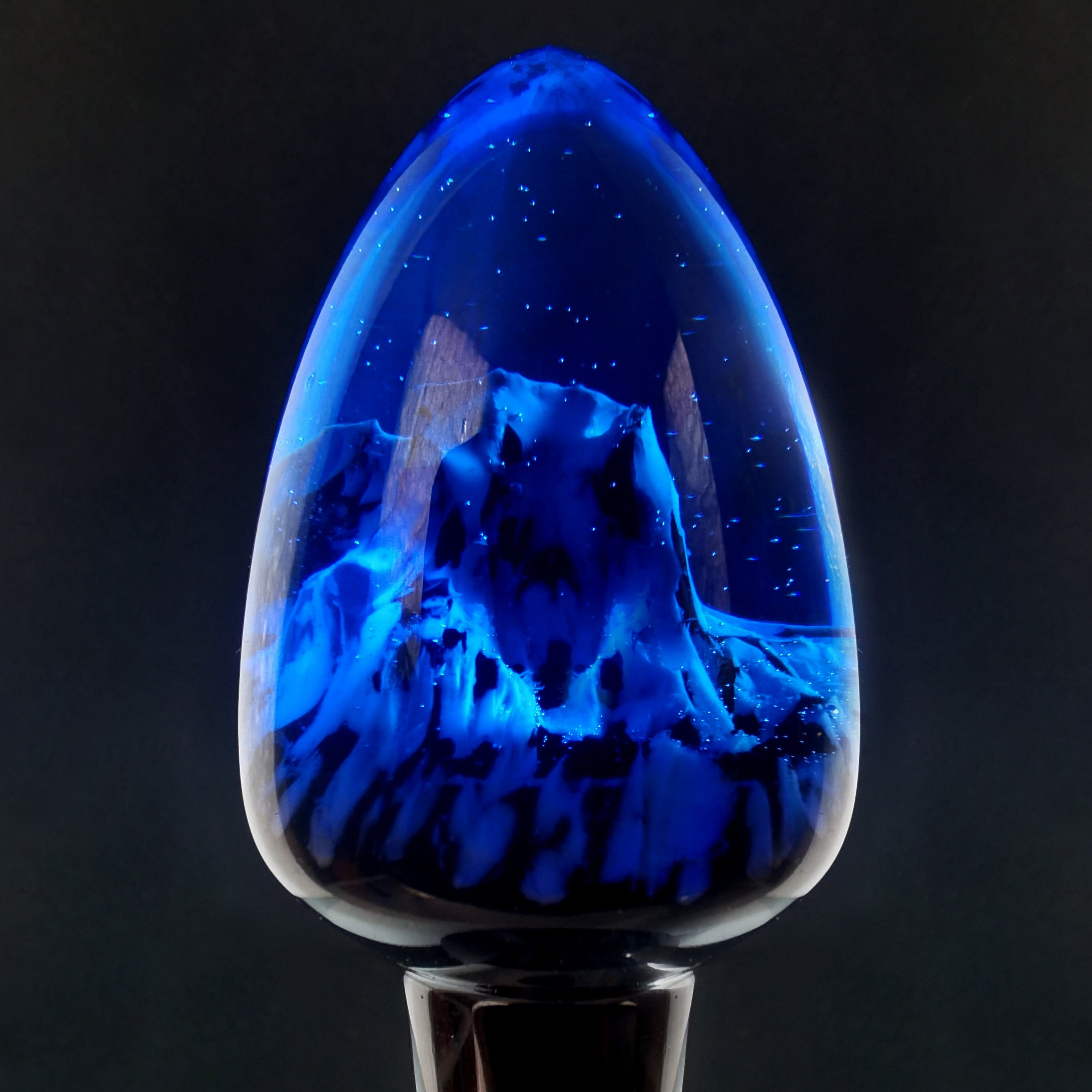 Joyomas - Customized Art Handcrafts - gothic crystal anal plug - Deep Ocean Blue