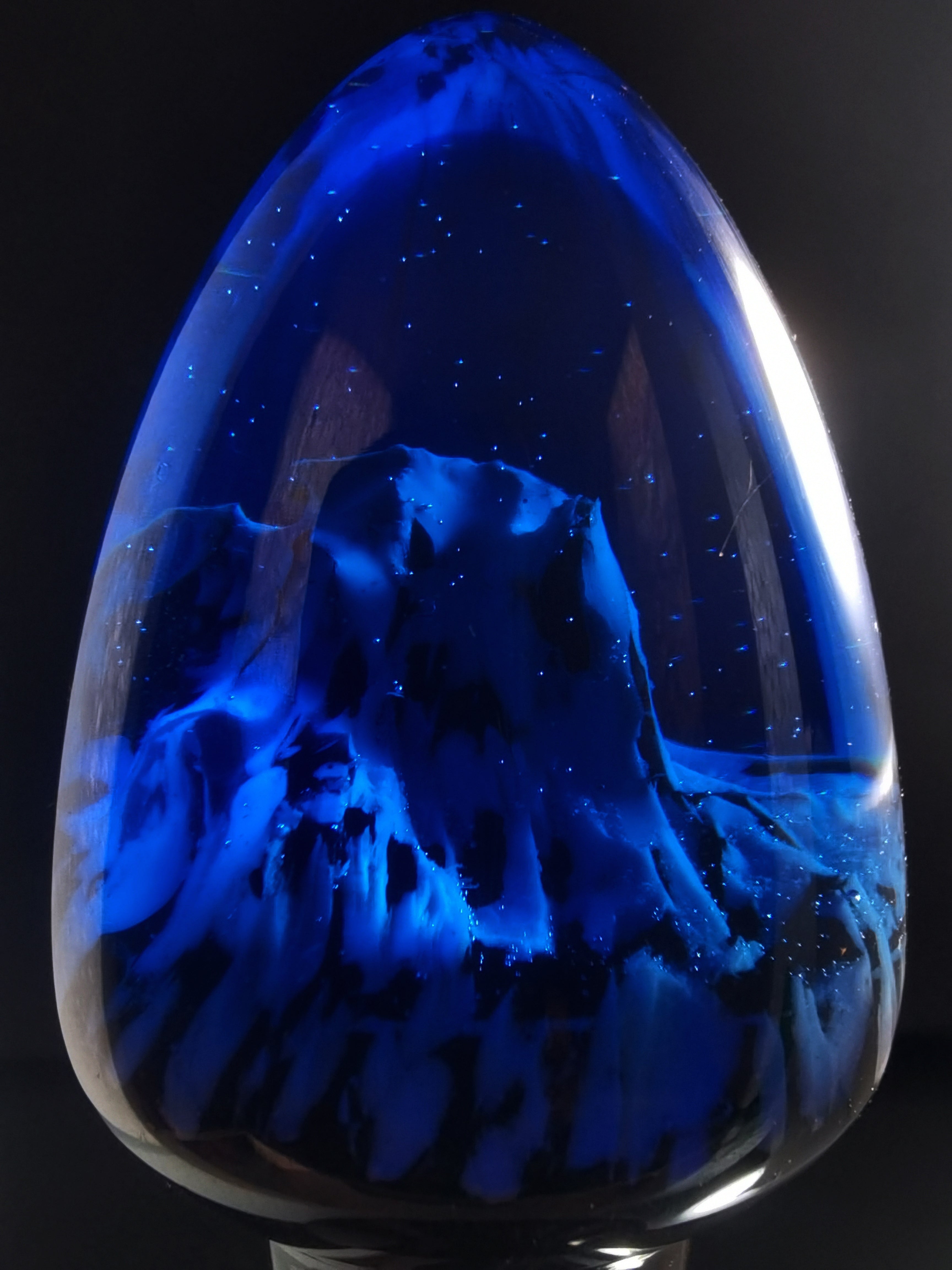 Joyomas - Customized Art Handcrafts - gothic crystal anal plug - Deep Ocean Blue