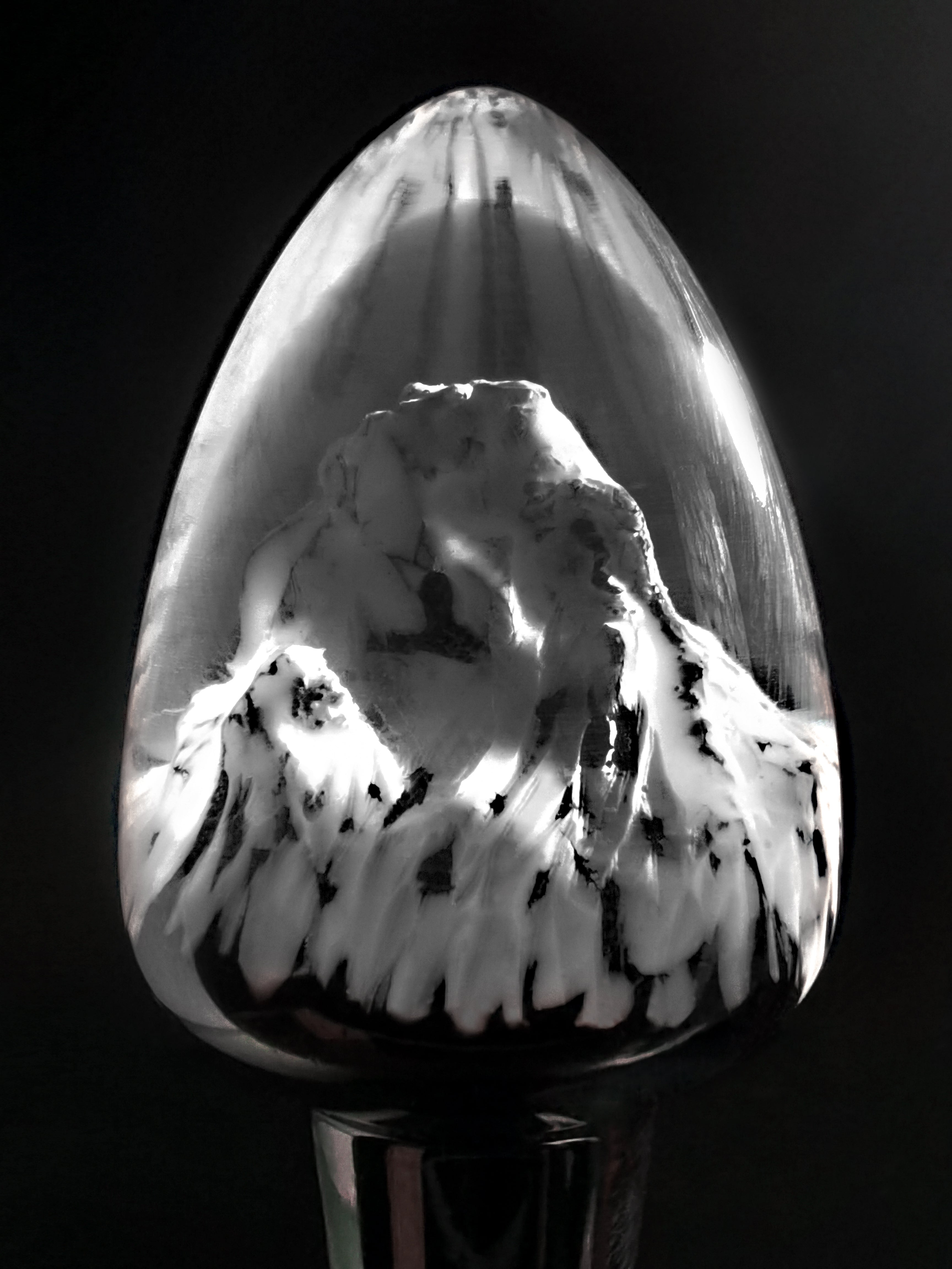Joyomas - Customized Art Handcrafts- gothic crystal anal plug - Arctic White
