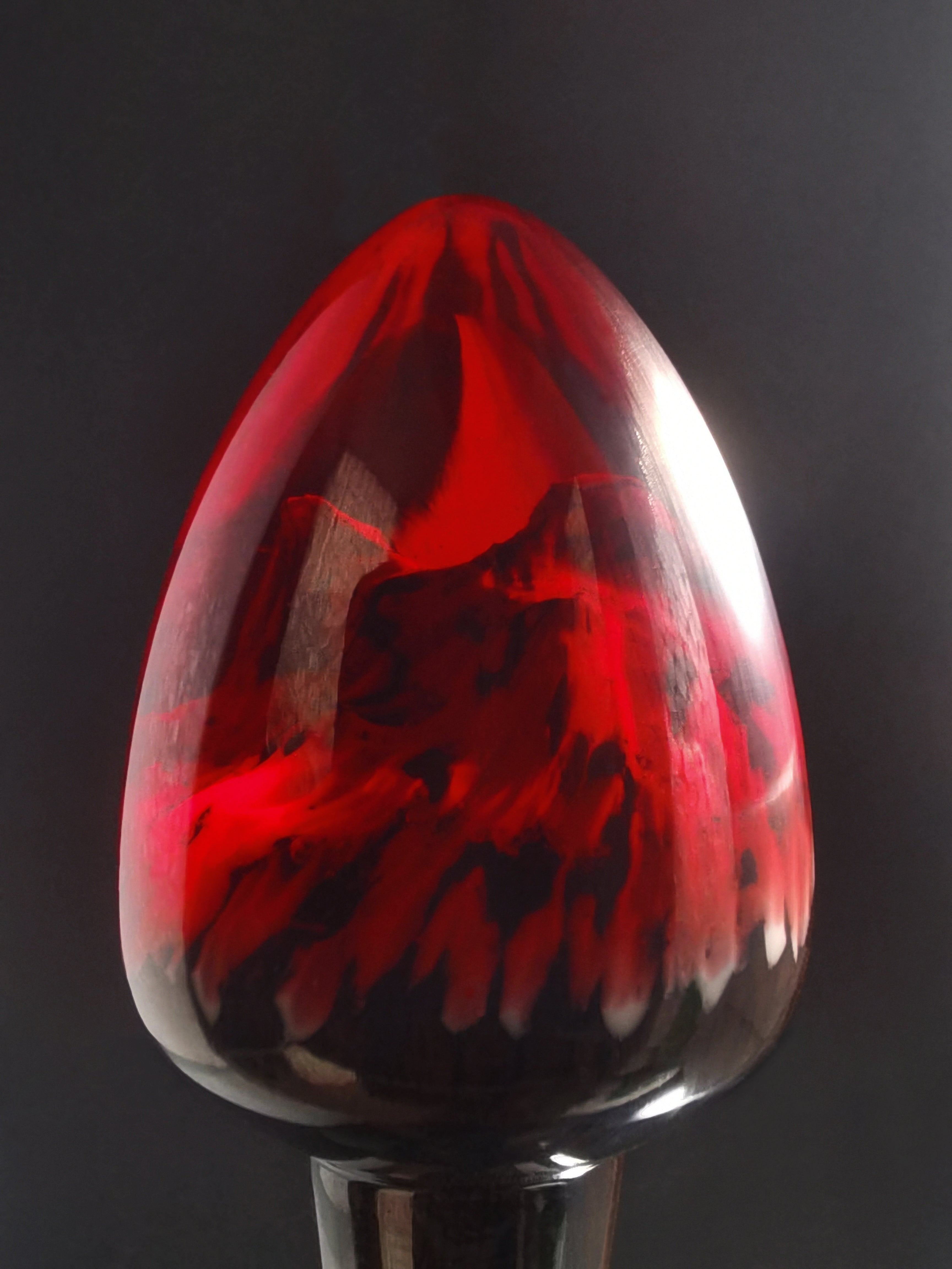 Joyomas - Customized Art Handcrafts - gothic crystal anal plug - Flame Red