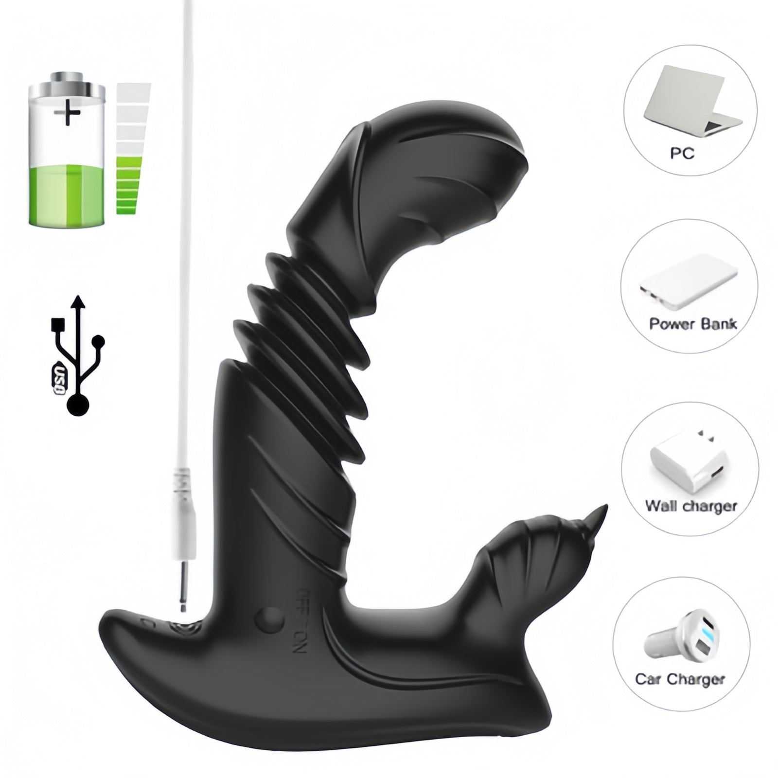 Joyomas - Telescopic Prostate Massager For Men And Women Double Shock Masturbation G-spot Vestibule Anal Plug Sex Toy Wholesale