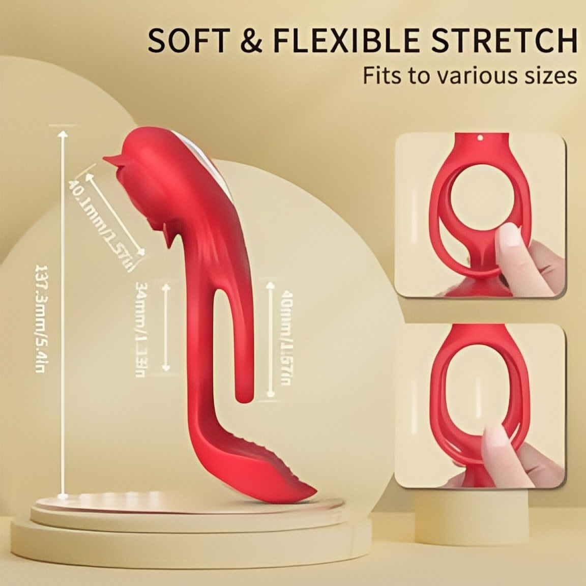 Joyomas - Cock Ring with Rose Clitoral Stimulation