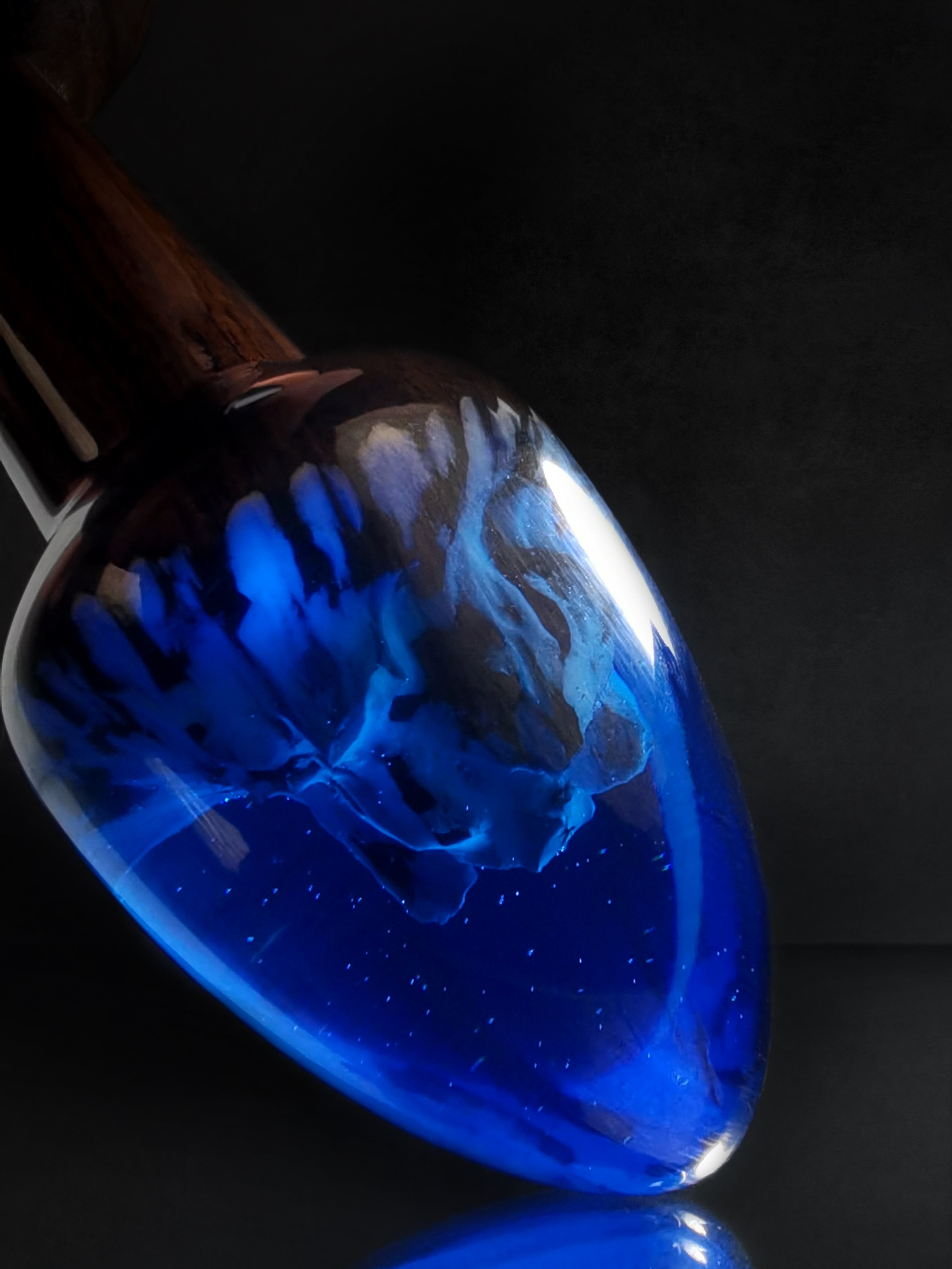 Joyomas - Customized Art Handcrafts - gothic crystal anal plug - Deep Ocean Blue