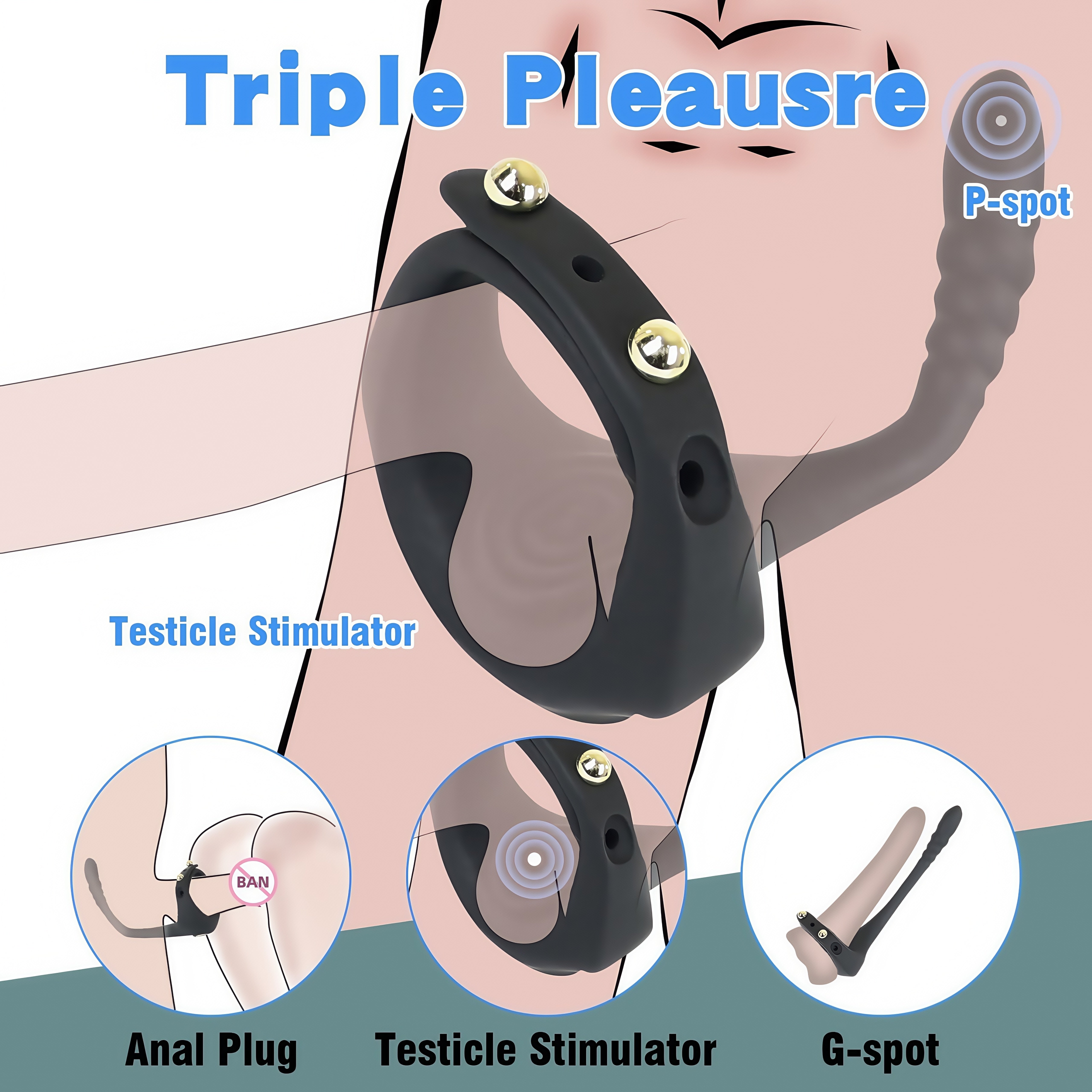 Joyomas - Anillo vibrador para el pene con control remoto inalámbrico y masajeador de próstata