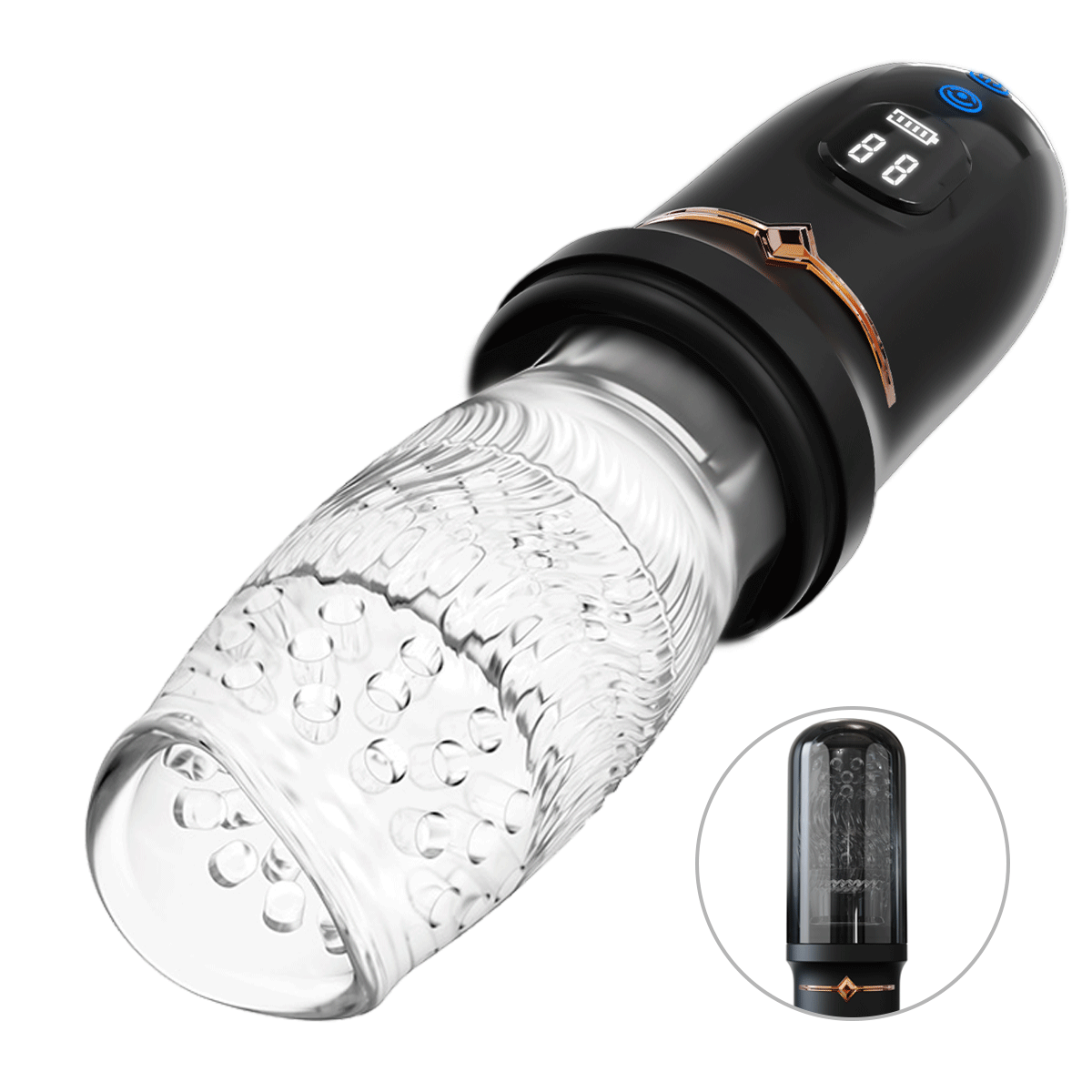 Joyomas - Gawk Gawk 9000 LED Automatic Electric Piston Rotating Sucker Male Blowjob Masturbator