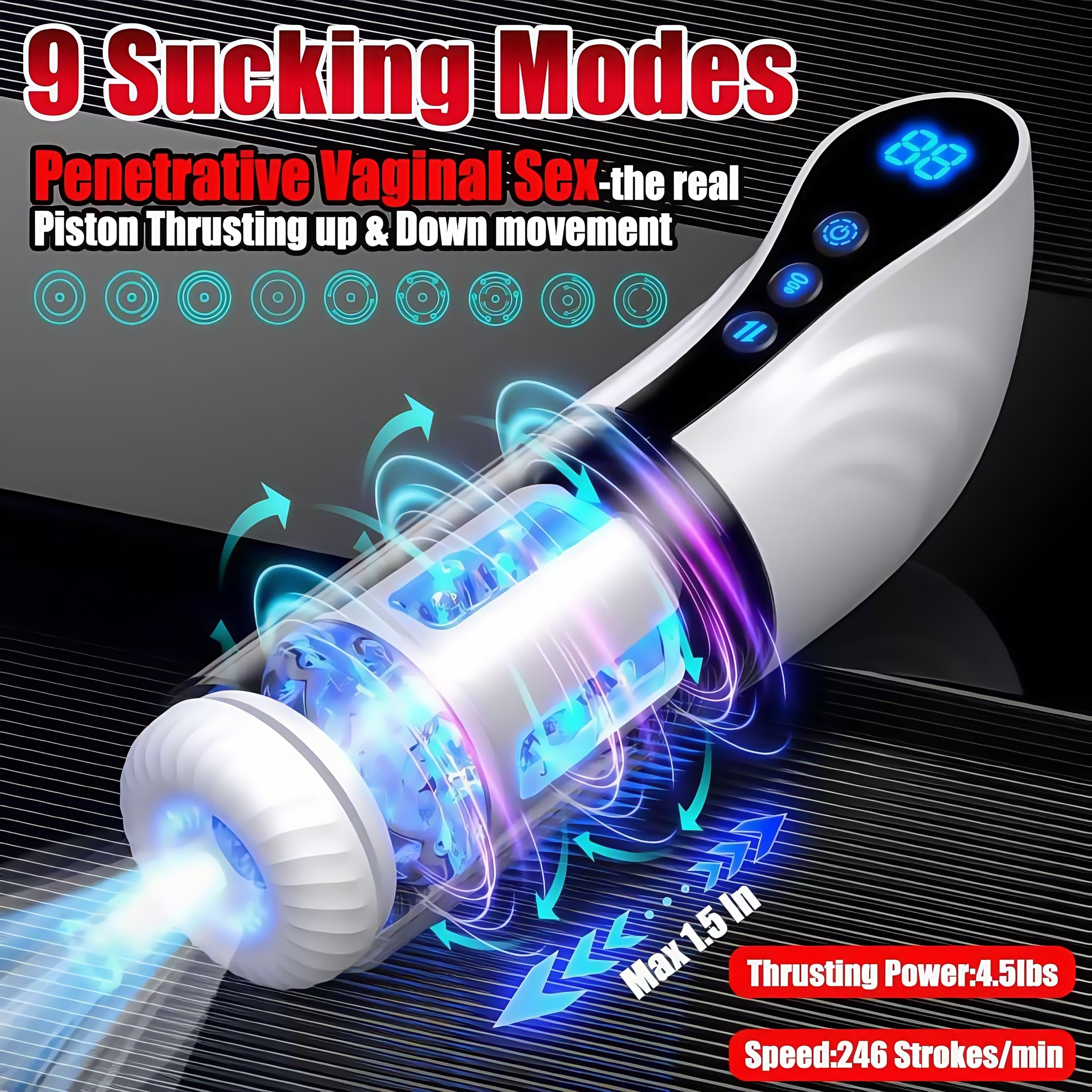 Joyomas - 3-in-1 Thrusting Rotating Sucking Deep-throat Male Masturbator