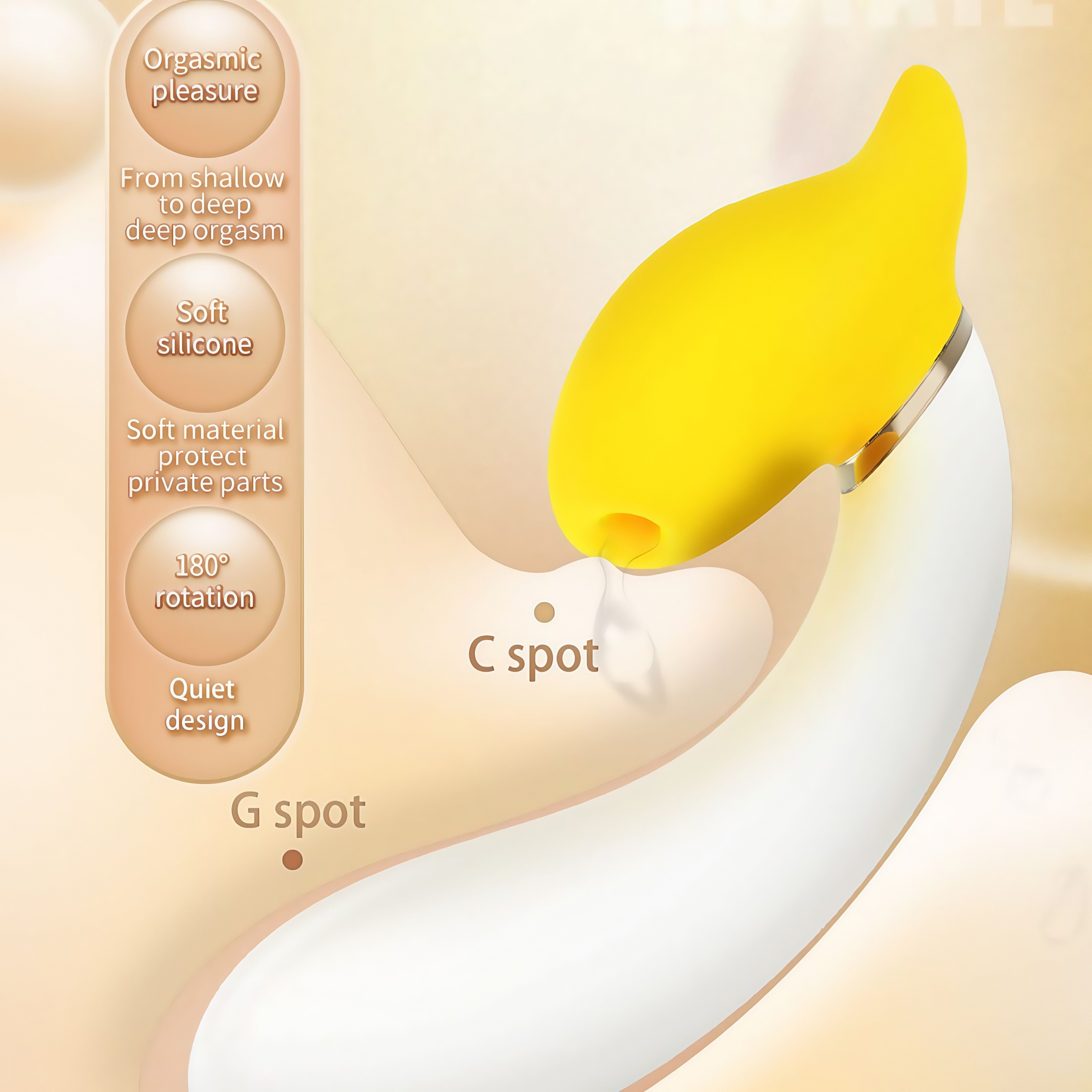 Joyomas - Rotating Banana Vibrator Sucking Double Vibration Masturbation Sex Toy